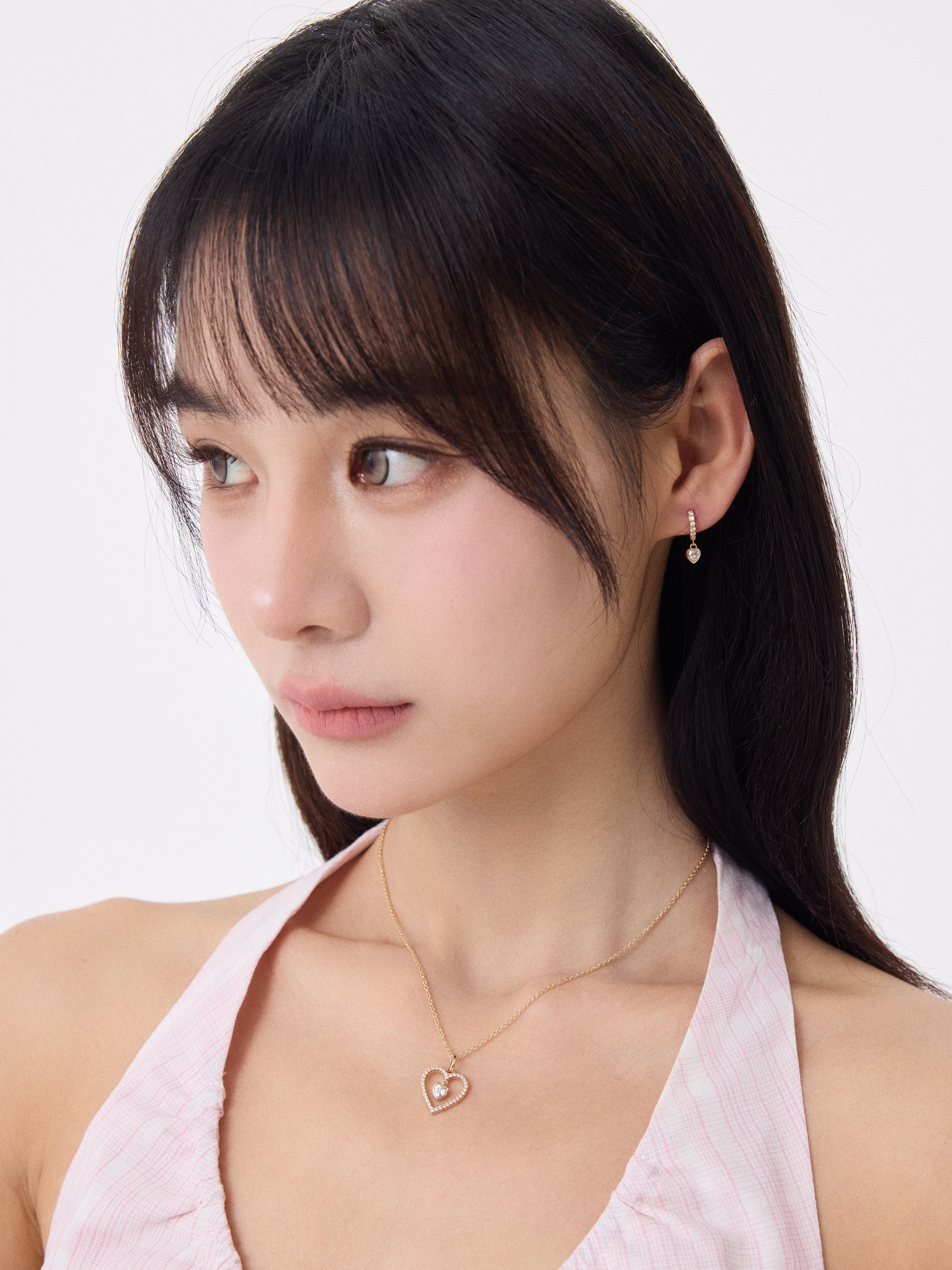 Astra Heart Hoop Earring Plaqué or