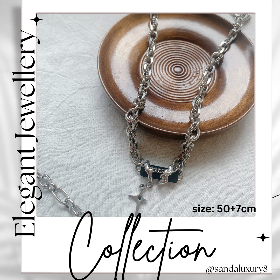 Titanium Steel Chain with Cross Pendant Necklace  