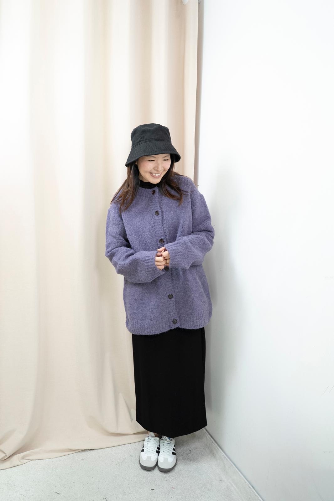 排扣造型大冷衫（紫色）