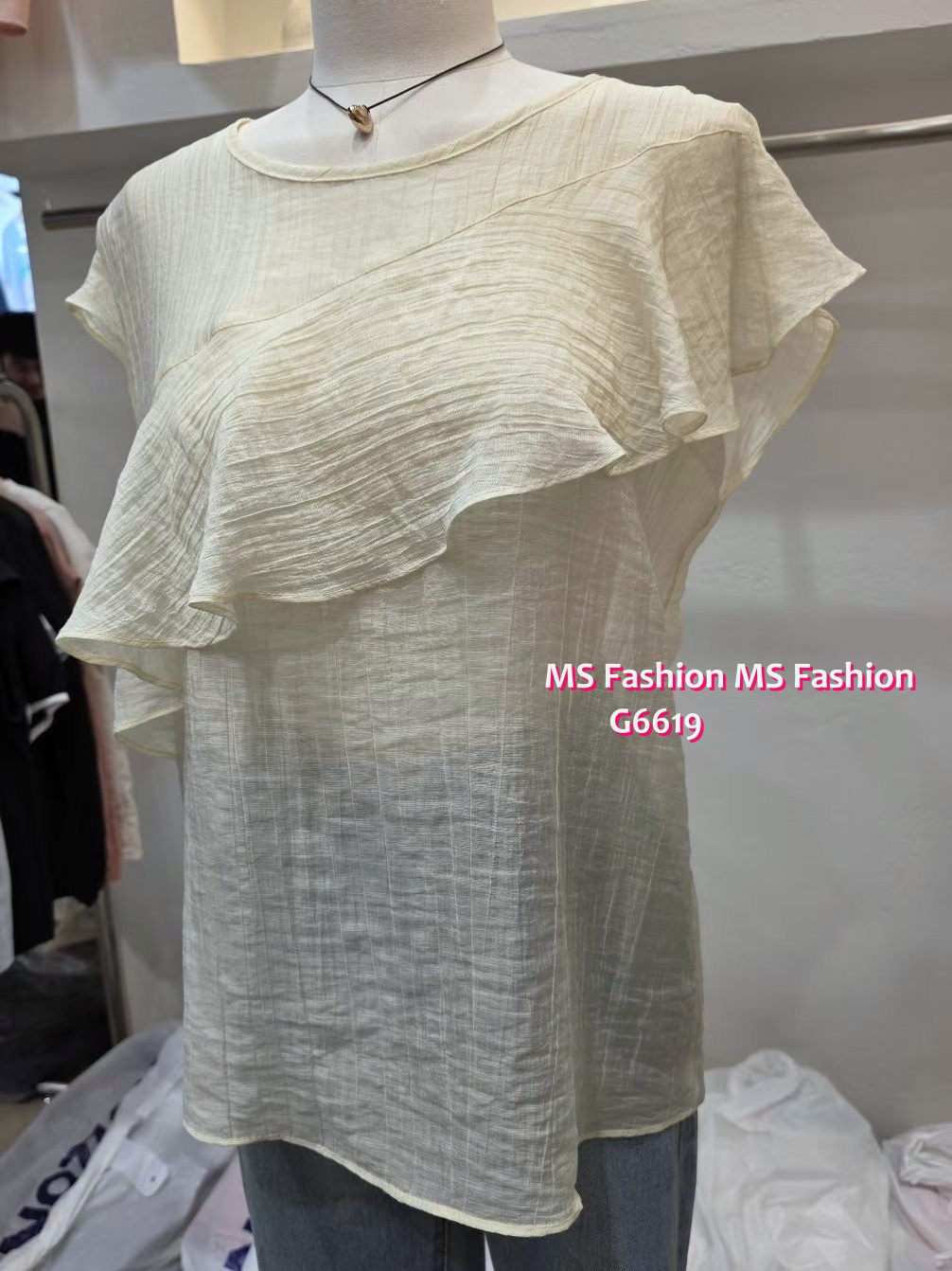 G6619 靚料靚色ruffle top