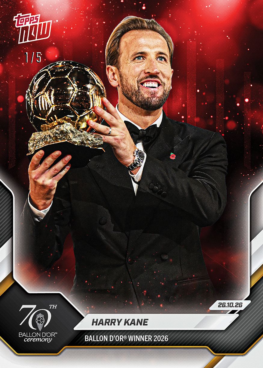 Harry Kane - 2026 Ballon d'Or Topps NOW® #1 金球獎得主紀念卡【團購】