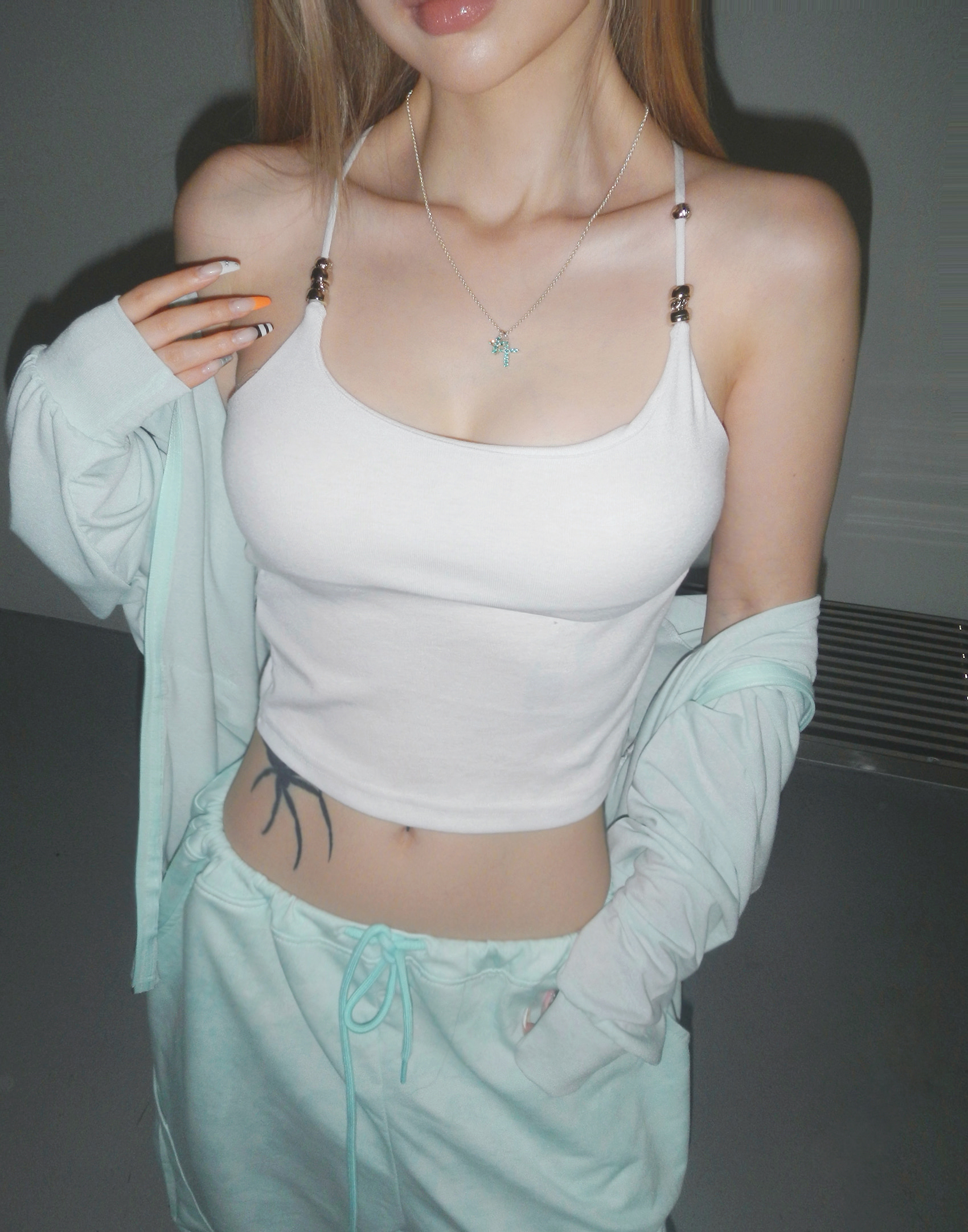 Beaded Strap Cross Back Cami