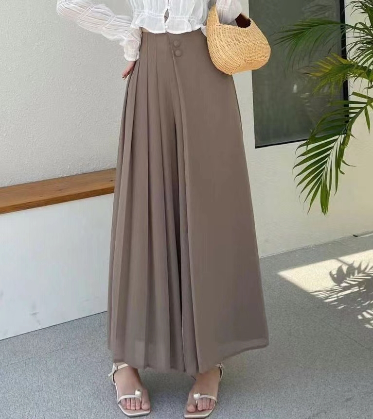 High-Waisted Pleated Skirt-Like Wide-Leg Pants ‖ 高腰百褶裙裤式阔腿长裤 KR0452171