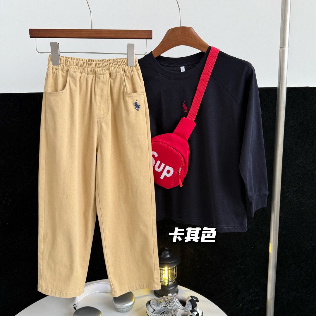 (M) 小馬刺繡梭織休閒褲2色選擇/$78條。2條起$68條。