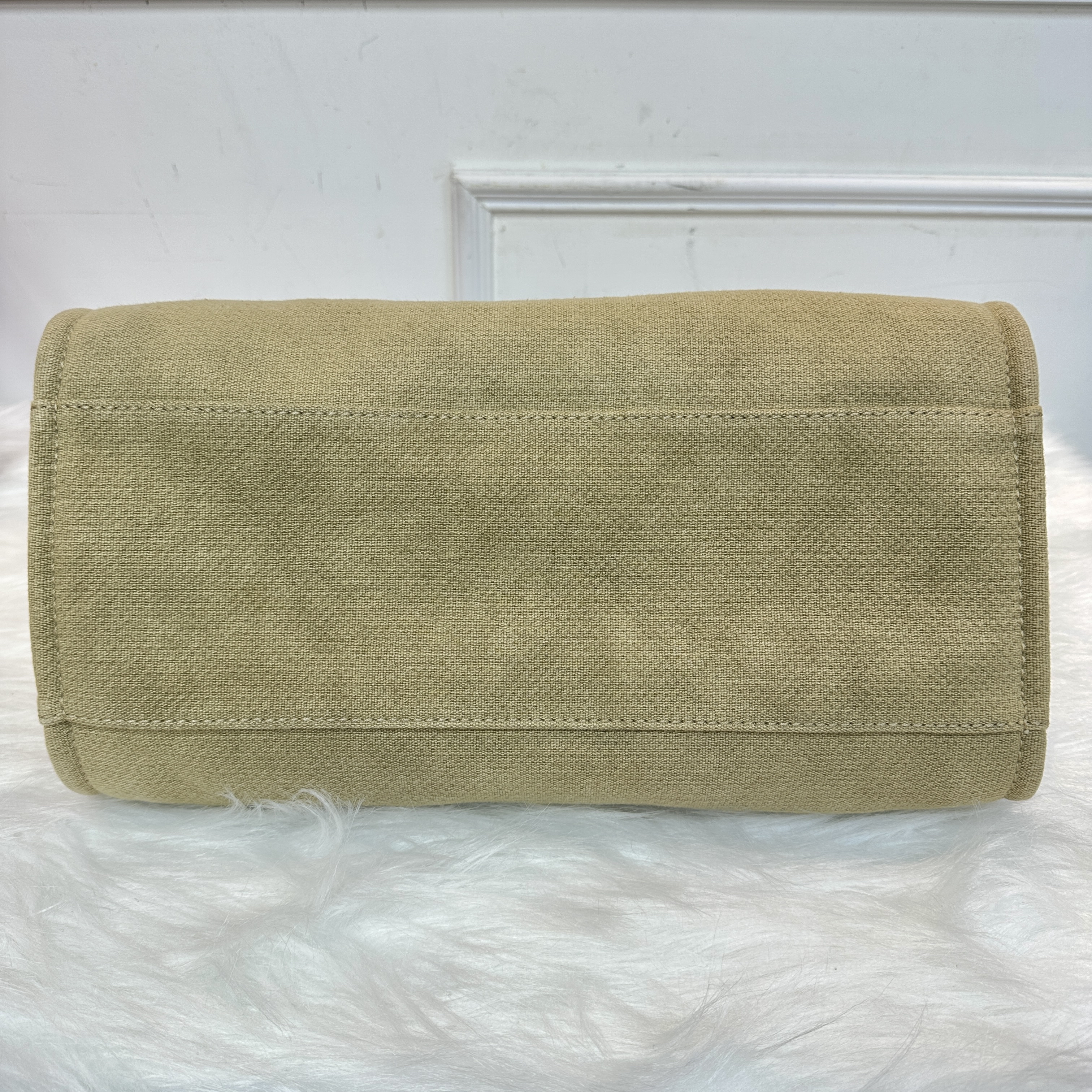 卡其色拼黑色大容量旅行必備Chanel沙灘袋