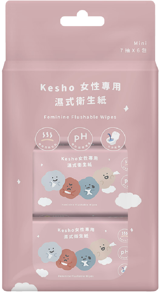 【Kesho】女性專用濕紙巾（7抽*6包）