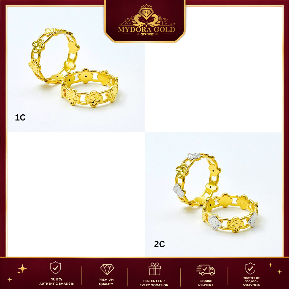 MYDORA Cincin Grace Clover (5G) l EMAS 916/22K