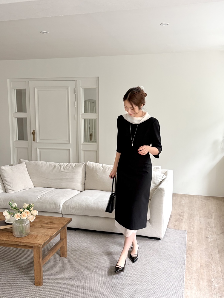 Therese Scarf Dress (Black)