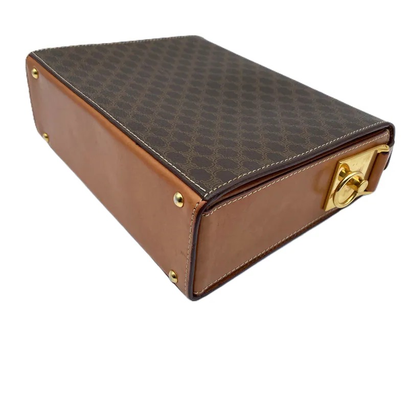 Celine Brown Macadam Pattern Vintage Shoulder Bag