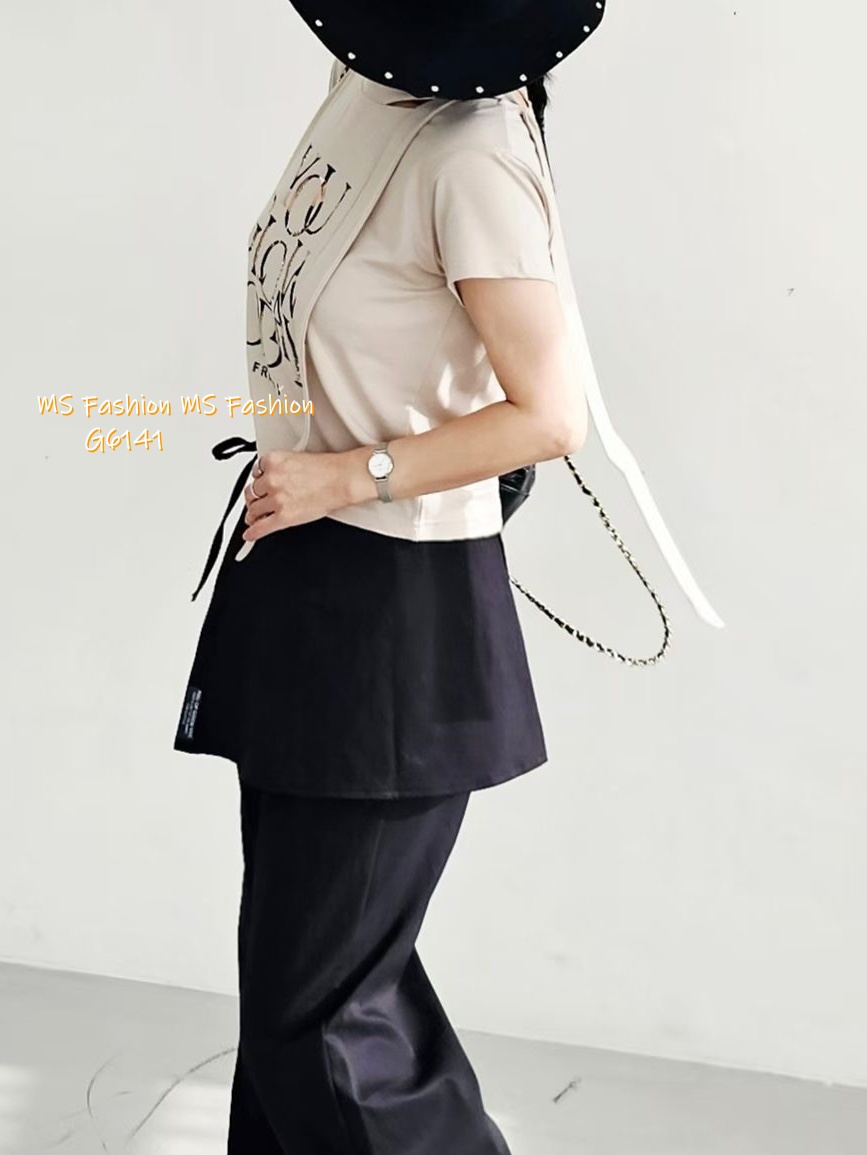 G6141 韓國🇰🇷型格字母閃石top