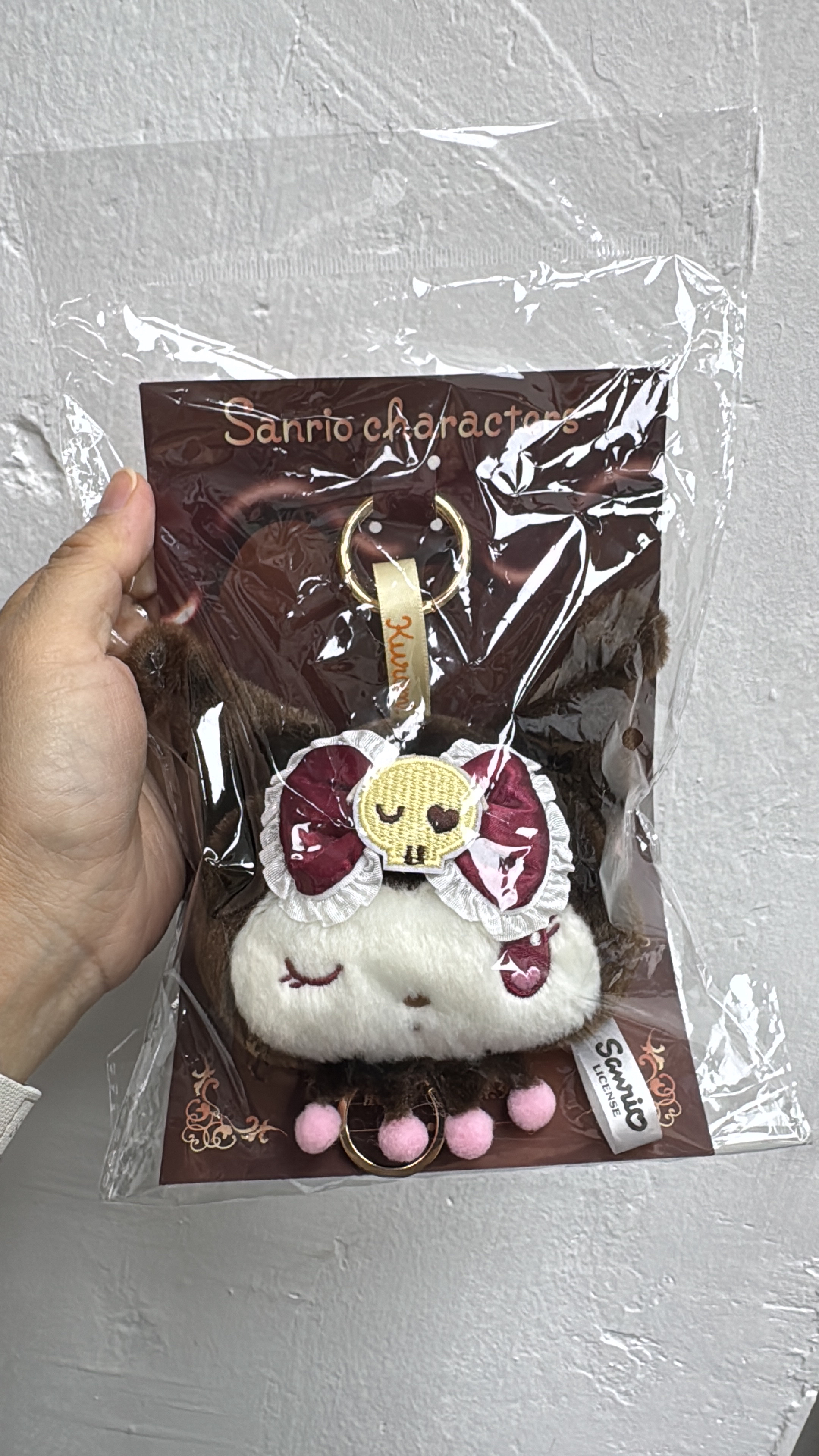 台灣限定Sanrio kuromi骷髏頭絨毛鑰匙圈