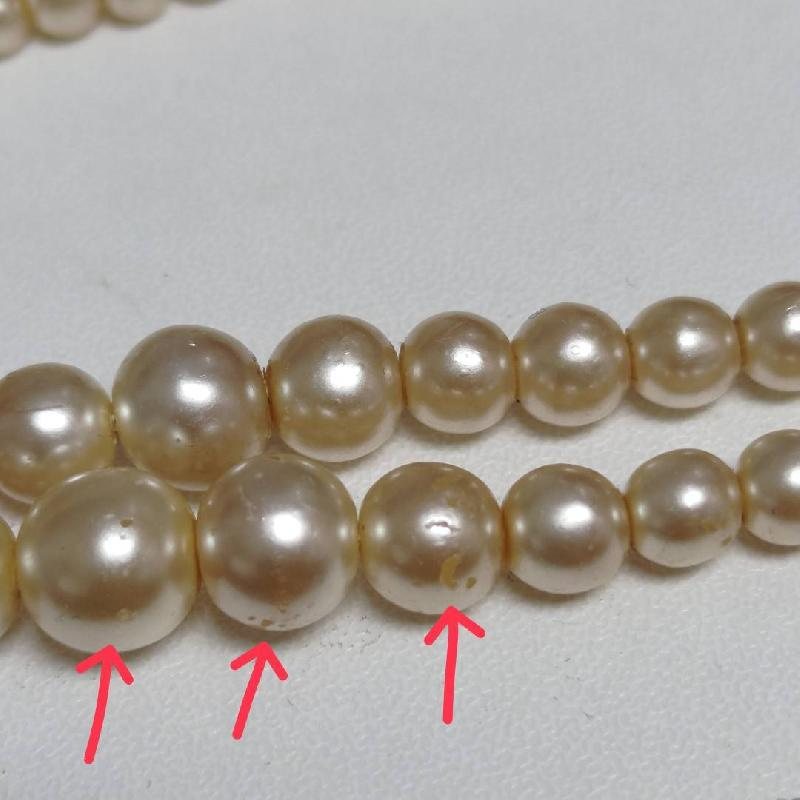 Vintage C.a. 1950s Double Row Graduating Glass Pearl Necklace (NZ014)