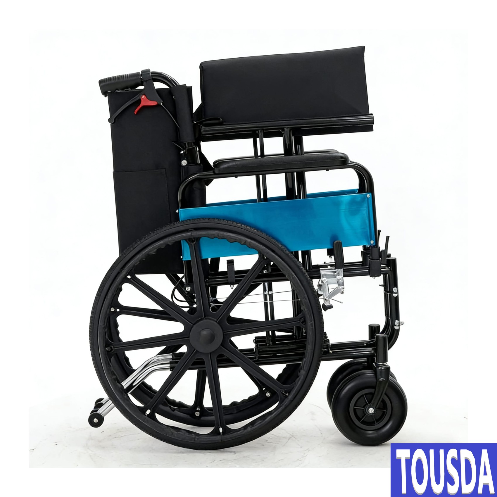 免運費  - FHL952ABJ-56  歐盟 / ISO認證-超強承重150公斤手 超闊座位 56cm 手推輪椅 - 可摺疊-24 吋後輪