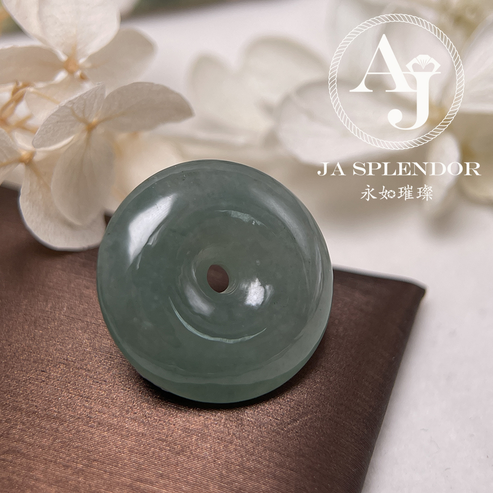 JN-180 天然翡翠A玉 高冰滿綠平安扣