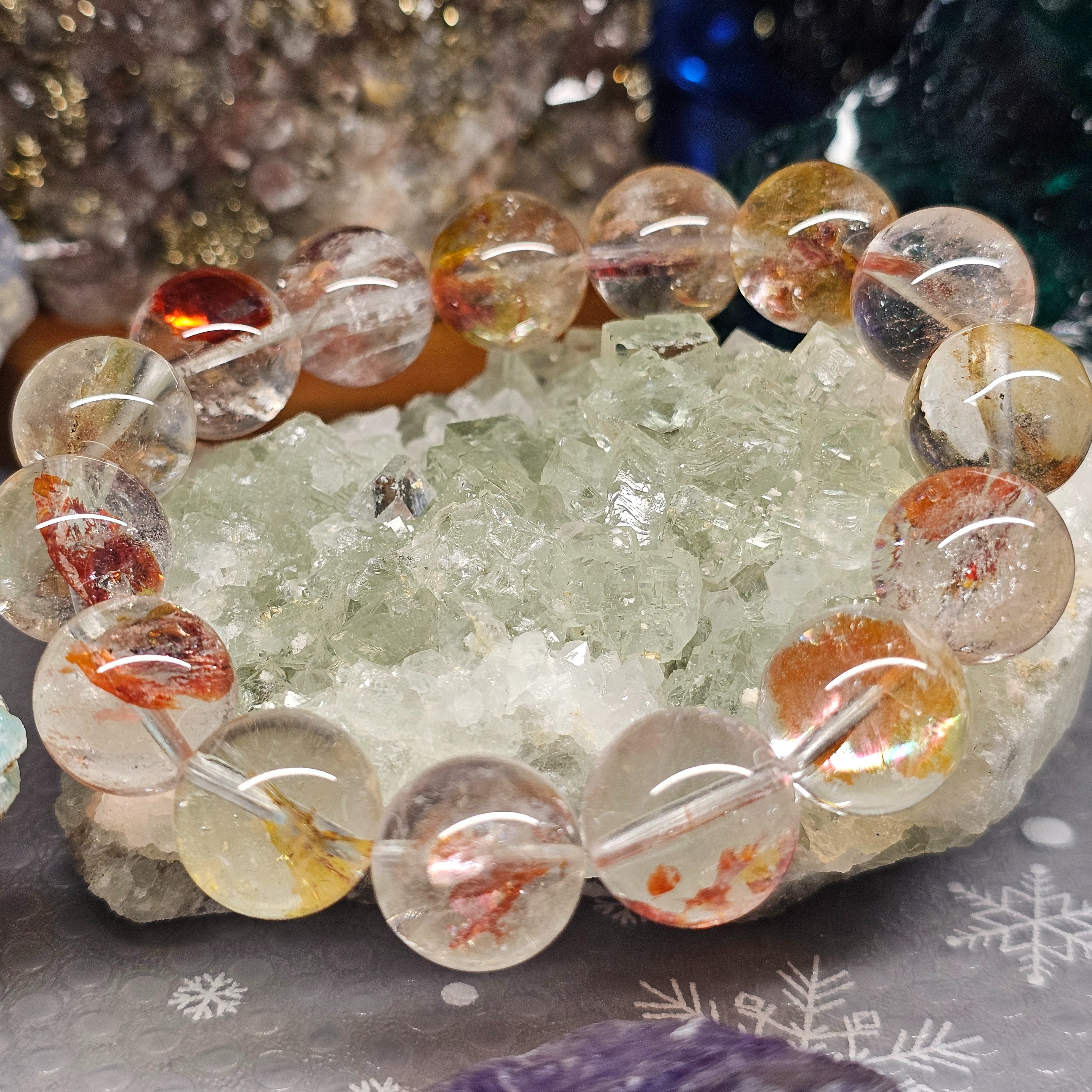 錦鯉膠花水晶手串(Hematoid Quartz)