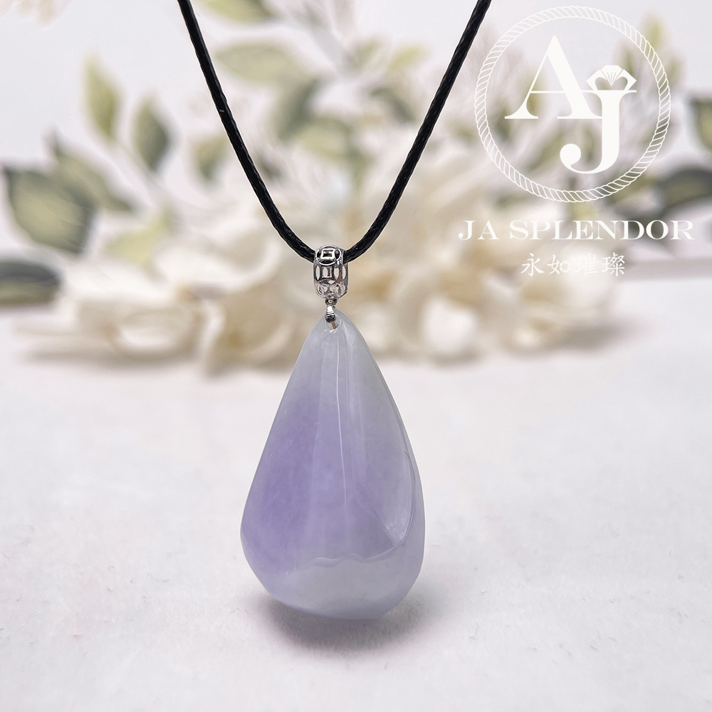 JNK-214 天然翡翠A玉 冰潤紫羅蘭隨形18K金吊墜