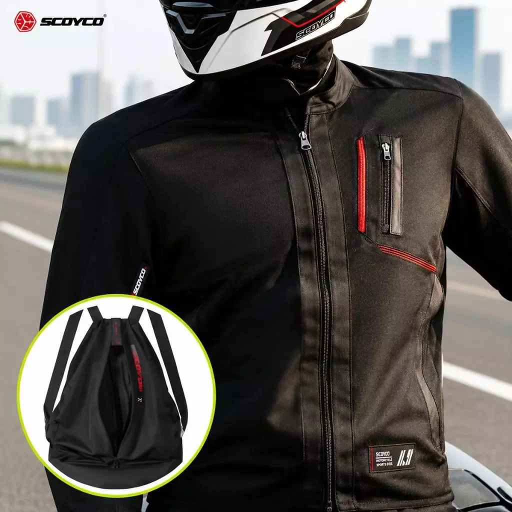 SCOYCO JK330 Motorcycle Riding Jacket Transform to Backpack | CE Protector | Touring Racing Jaket Motor Lelaki