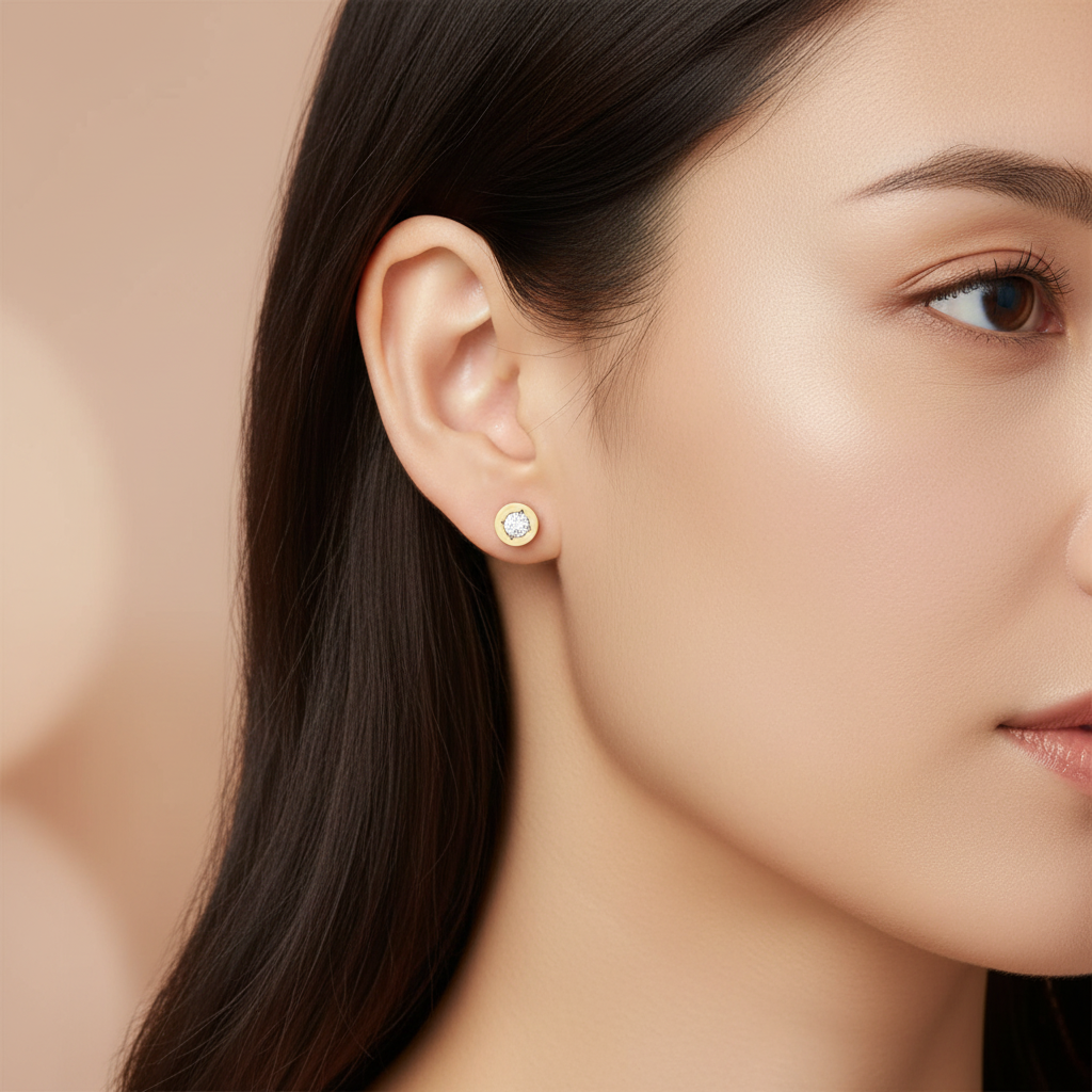 Boccia Titanium 05083-04 鈦金屬 / 鍍金鑽石耳環