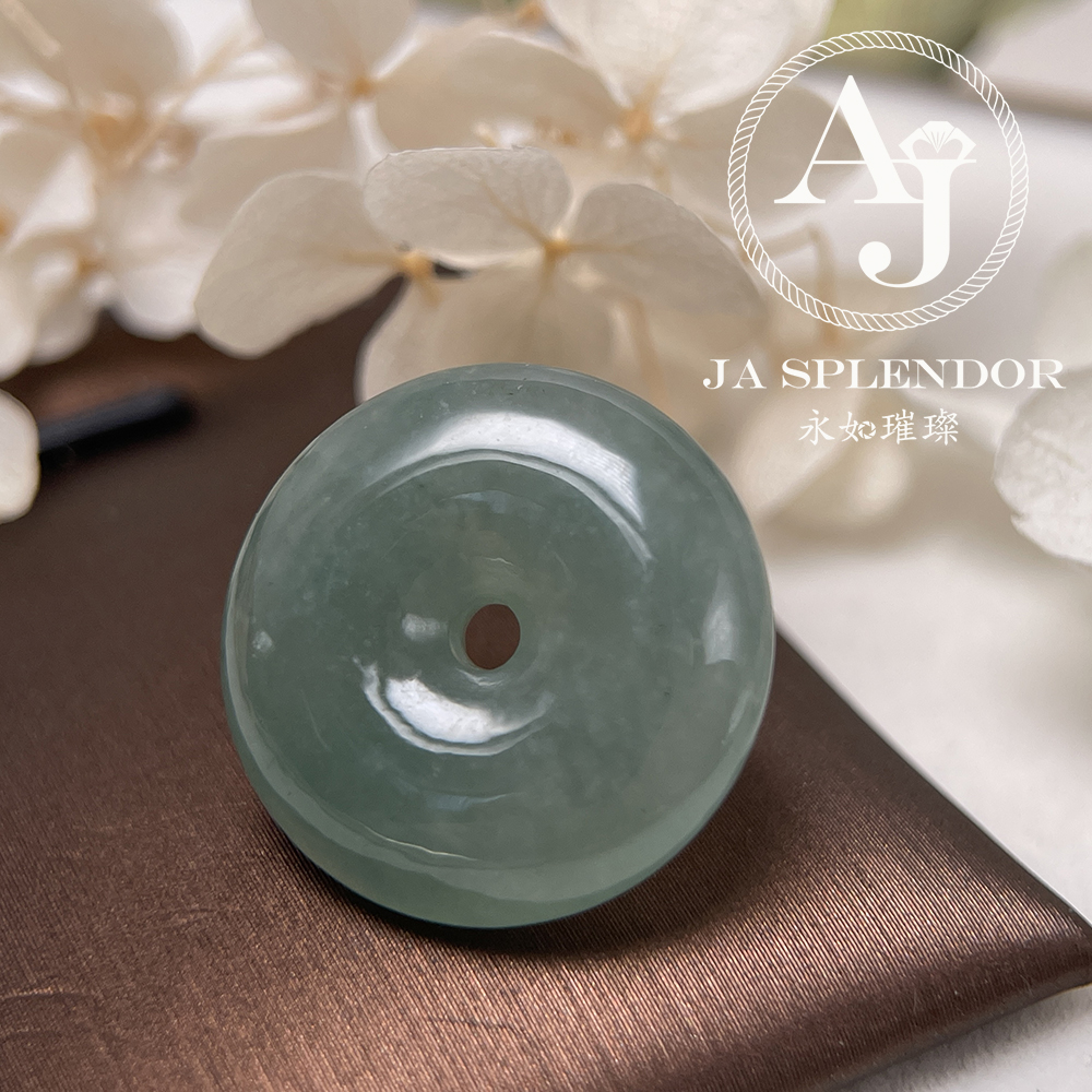 JN-180 天然翡翠A玉 高冰滿綠平安扣