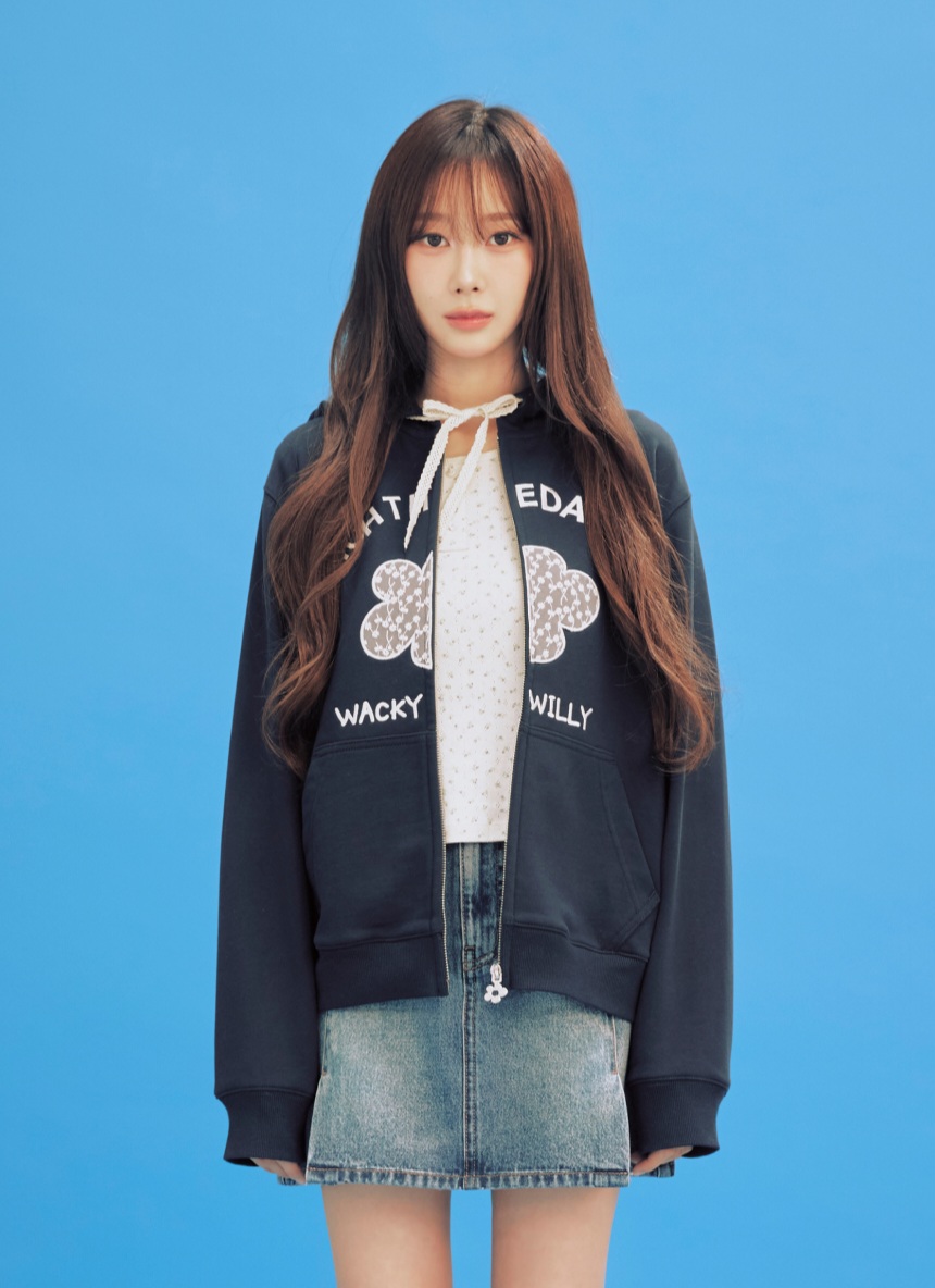 Wacky Willy Lily Applique Zip Up