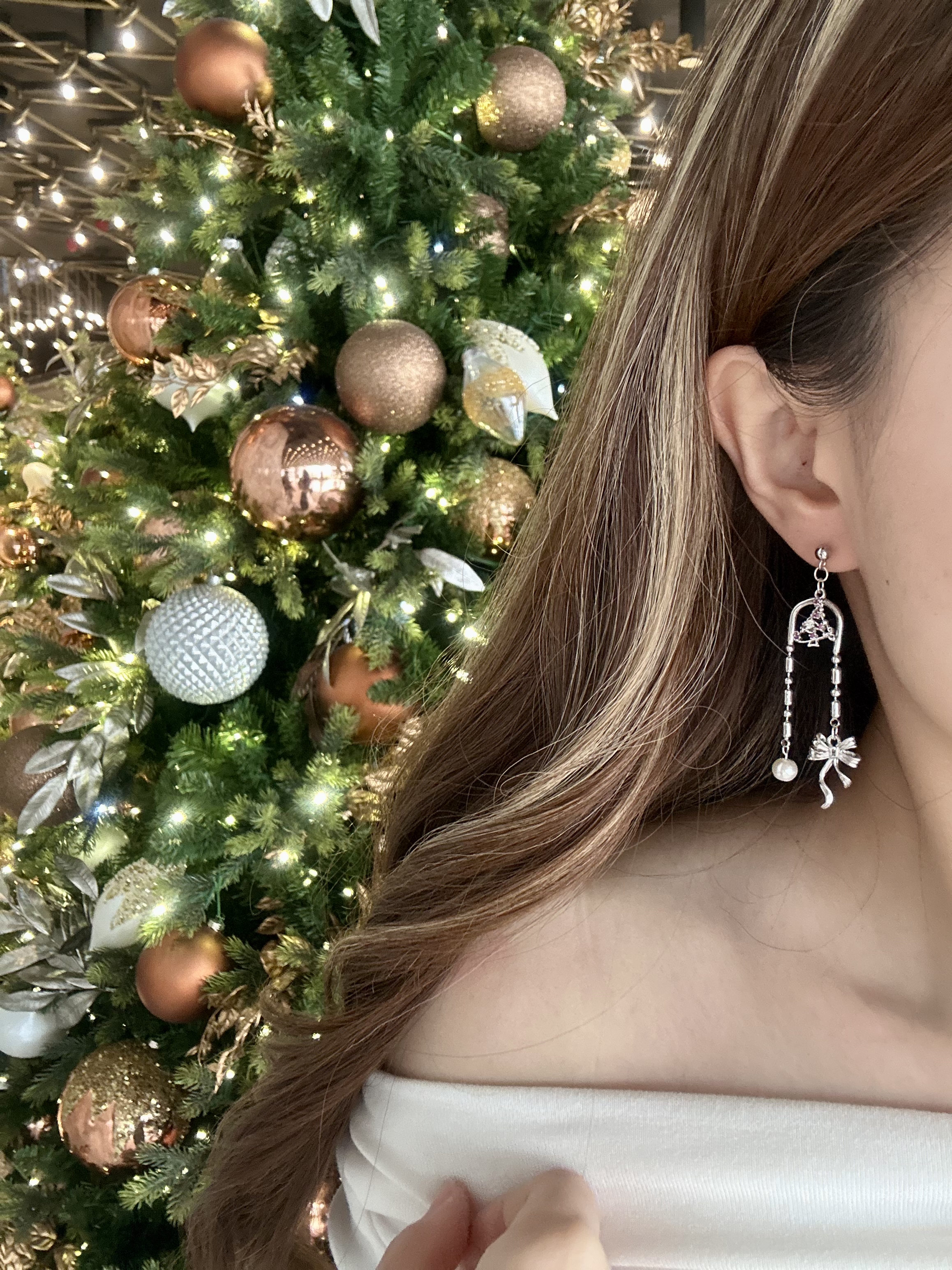 珍珠蝴蝶結耳環🎀