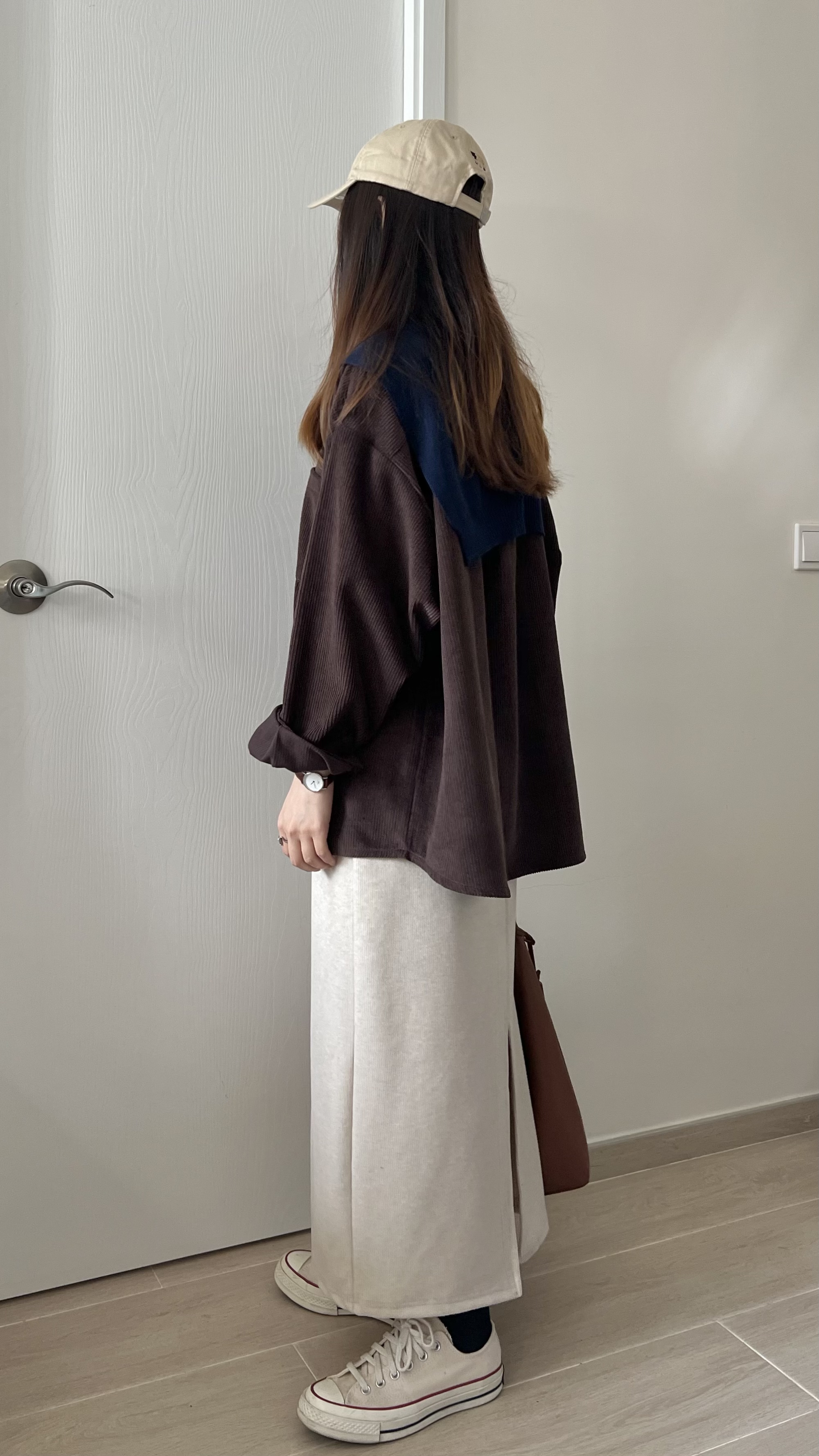 親膚軟熟細坑紋長裙 