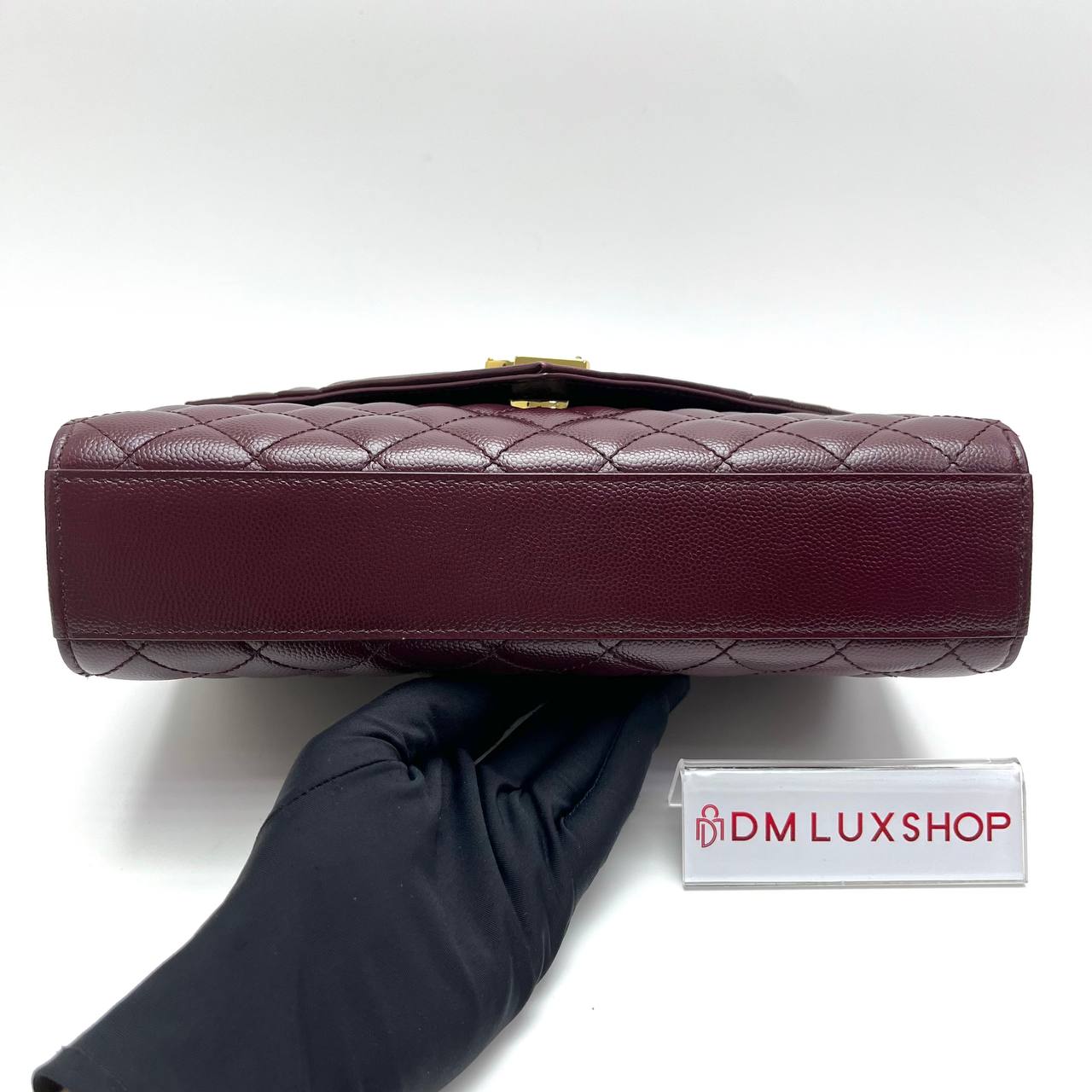 YSL Medium Envelope Bag Burgundy GHW