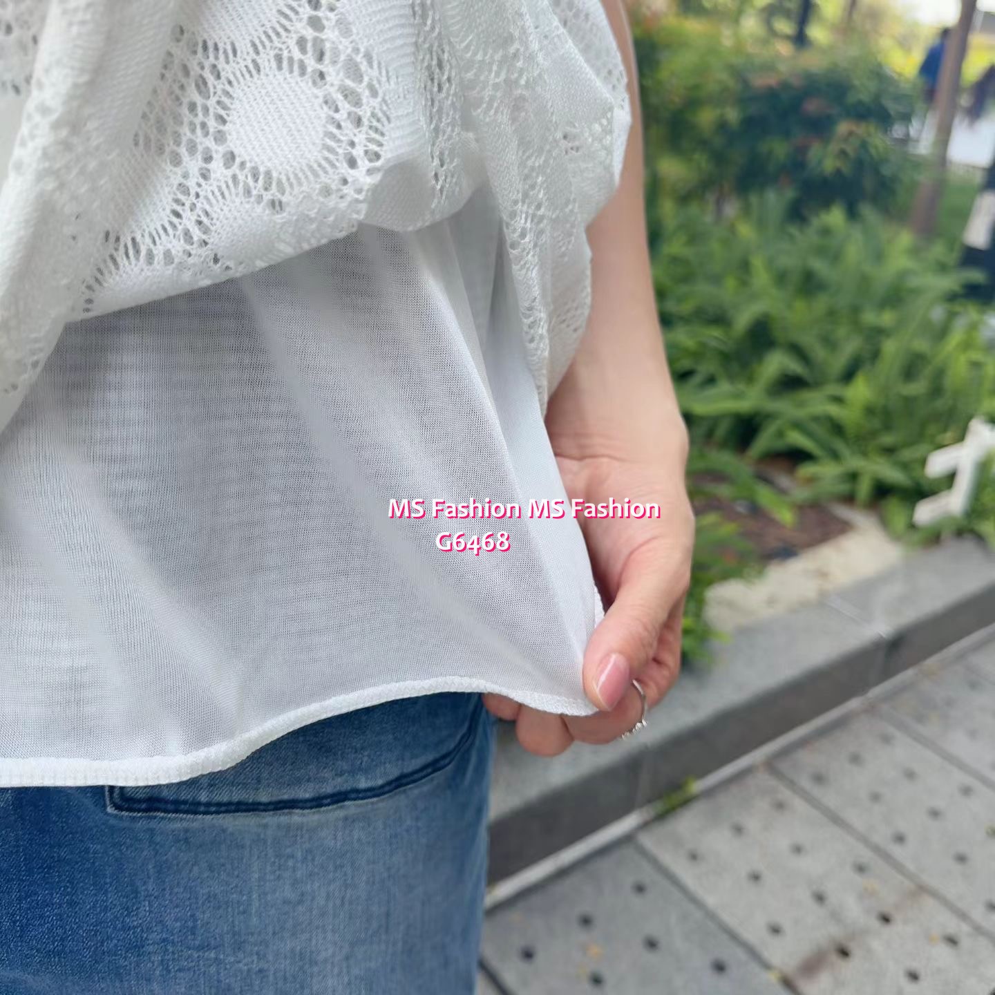 G6468 格仔top+吊帶背心Top Set