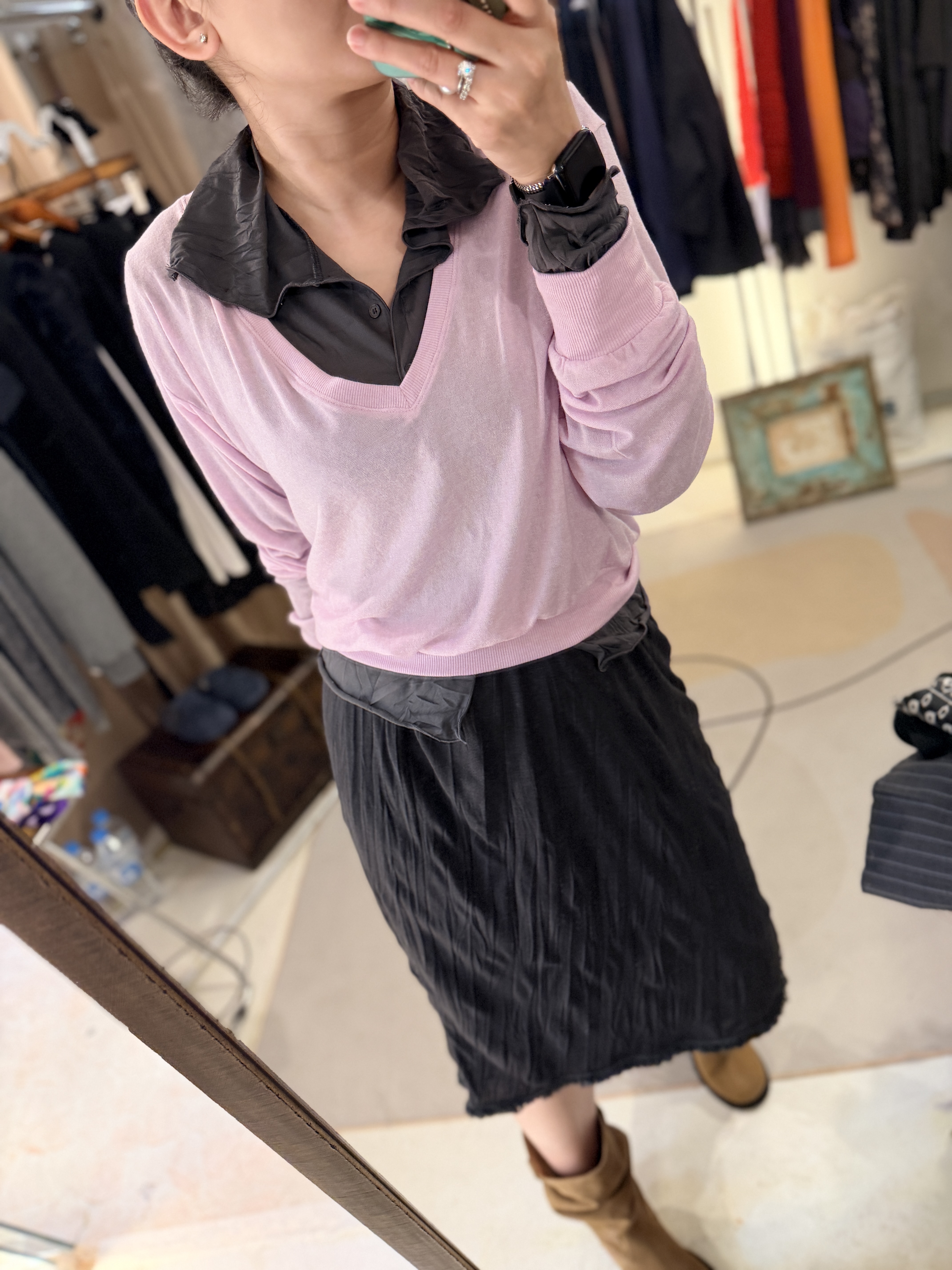 Deep V soft knit