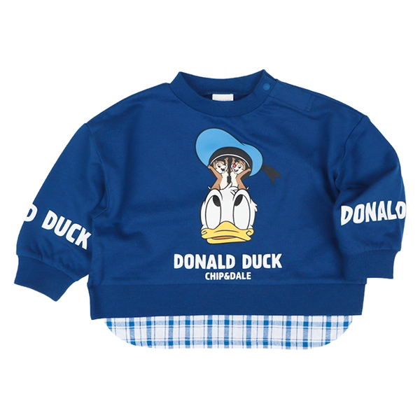 🇯🇵預訂 日本直送🇯🇵唐老鴨印花格紋假兩件毛圈衛衣