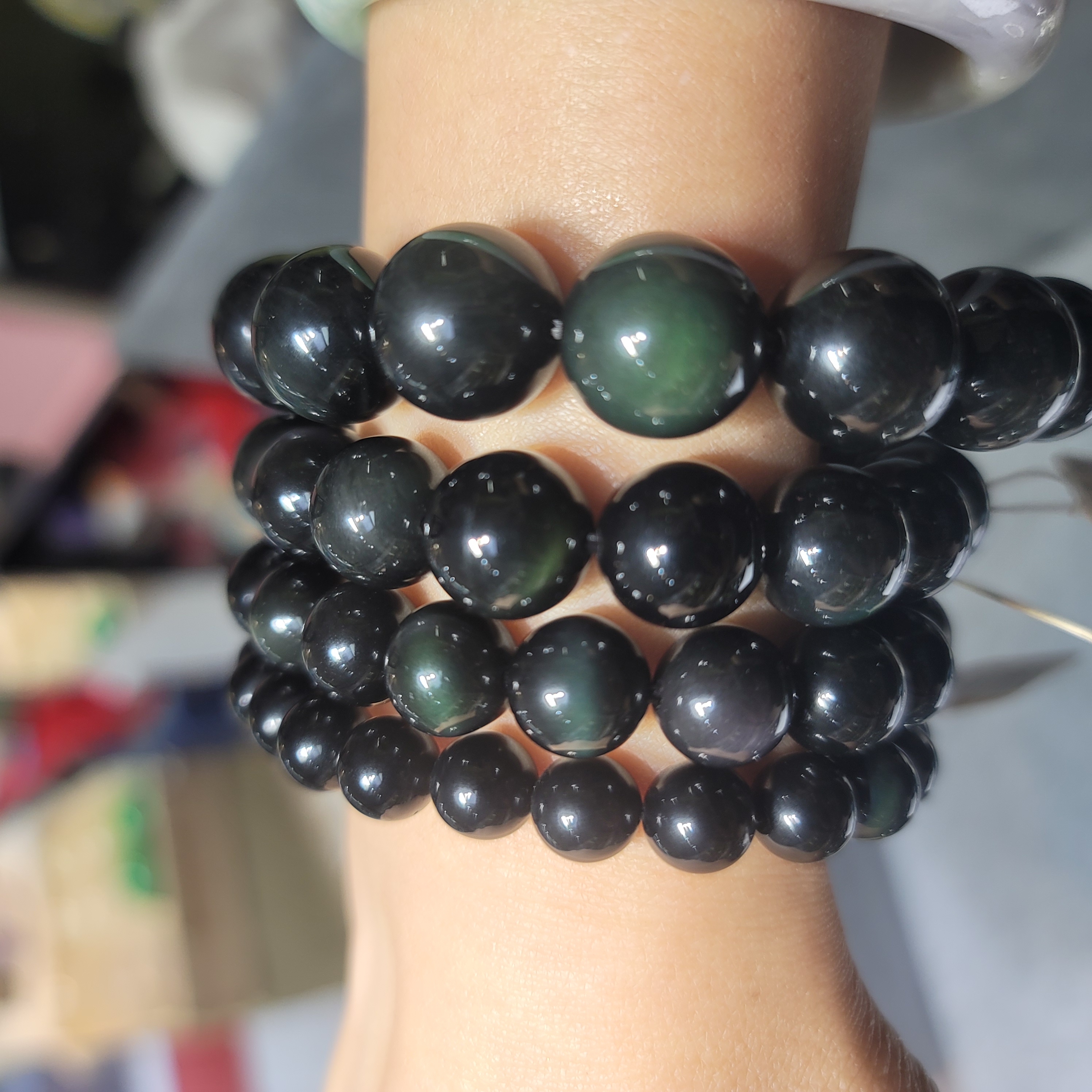 黑彩曜石手串(Obsidian)