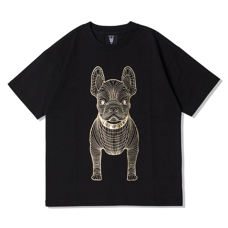LW13 LIFEWORK: Gold Silver Dog Short Sleeve T-Shirt (Unisex)
