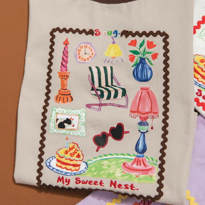 🇯🇵預訂 日本直送🇯🇵Branshes x Rii系列三色水彩圖案印花波浪紋寬鬆短袖T恤