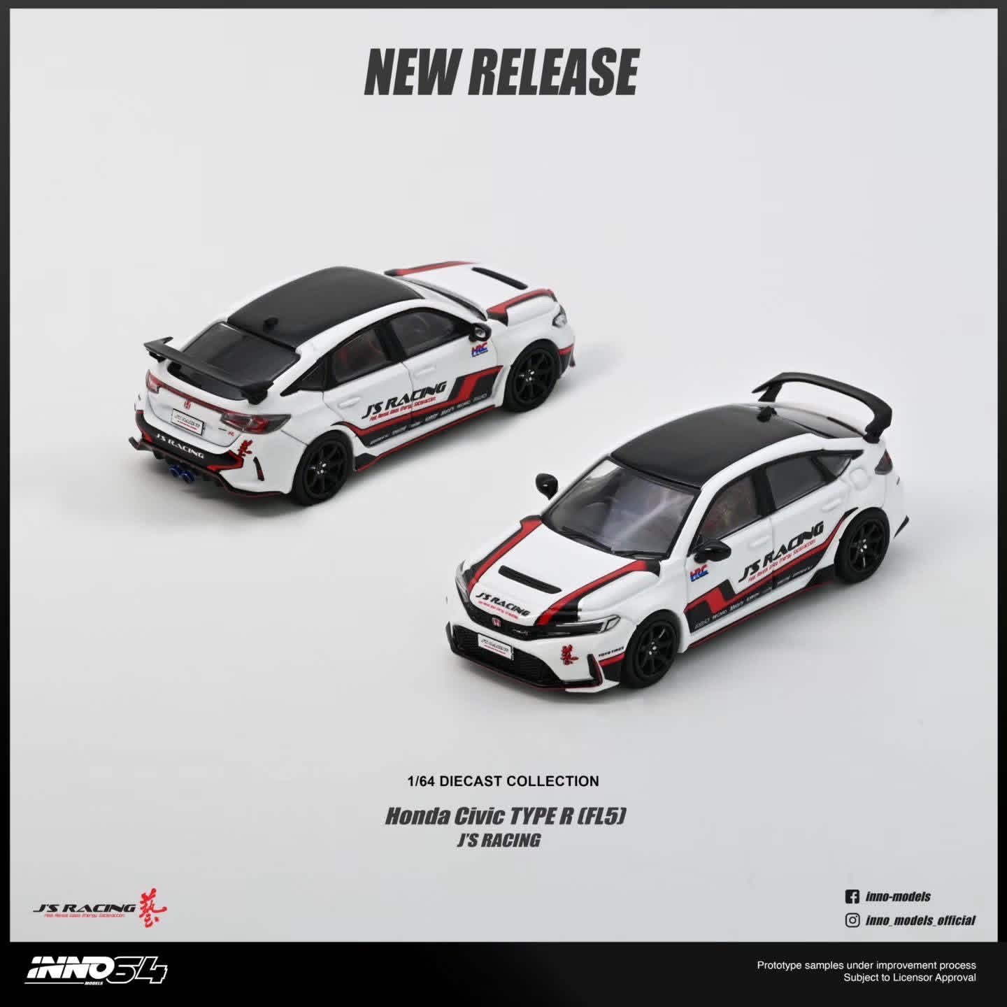 （預訂 Pre Order） INNO64 ( IN64-FL5JS-WHI ) HONDA CIVIC FL5 J'S RACING