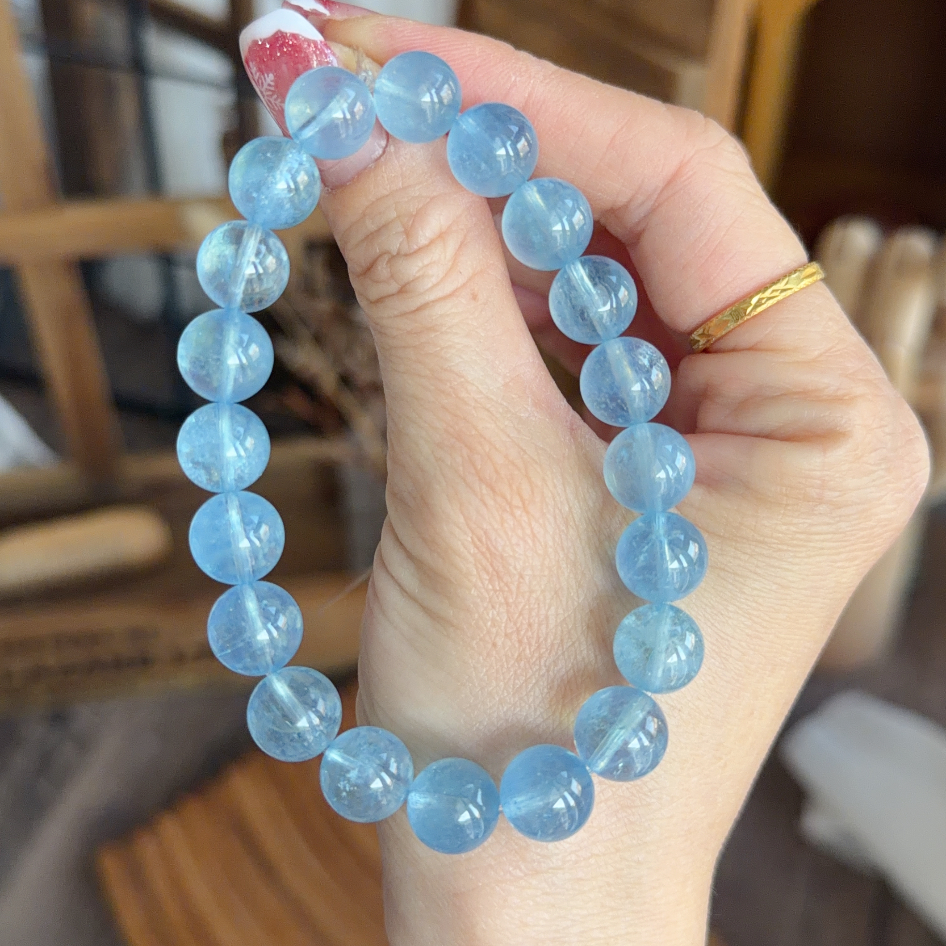 10mm+冰種海藍寶手串