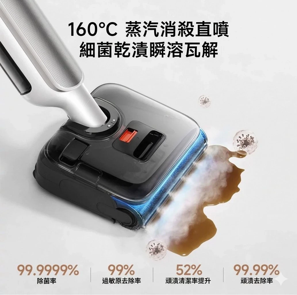 Mijia Wireless Wet Dry Vacuum 5 Pro | 米家無線洗地機 5 Pro | 掃地機器人 | 160°C 蒸氣溶油 | 100°C 熱水自清潔 | 乾濕全能