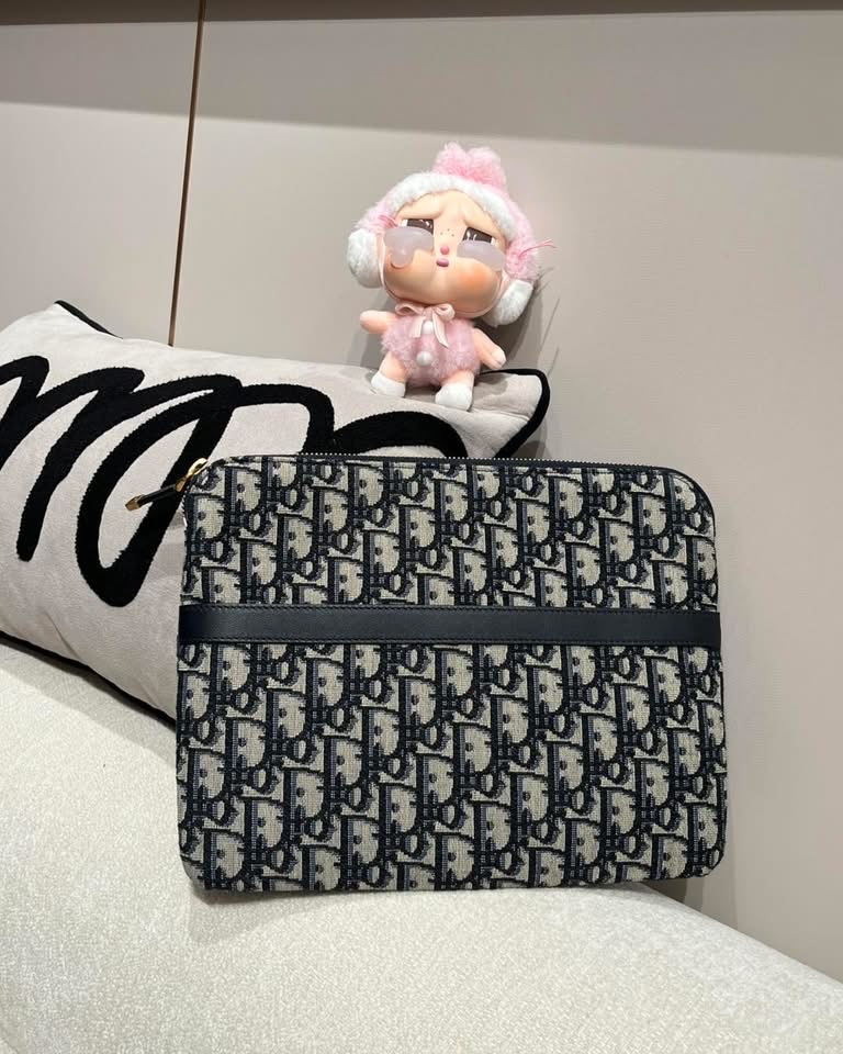 Dior travel pouch clutch bag Oblique Clutch W26cm  x H21cm 100%Authentic,99%new