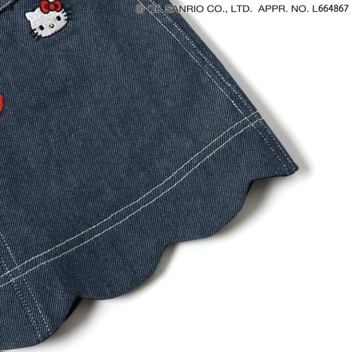 🇯🇵預訂 日本直送🇯🇵Apres les cours x Sanrio系列愛心人物刺繡袋鼠口袋牛仔吊帶裙