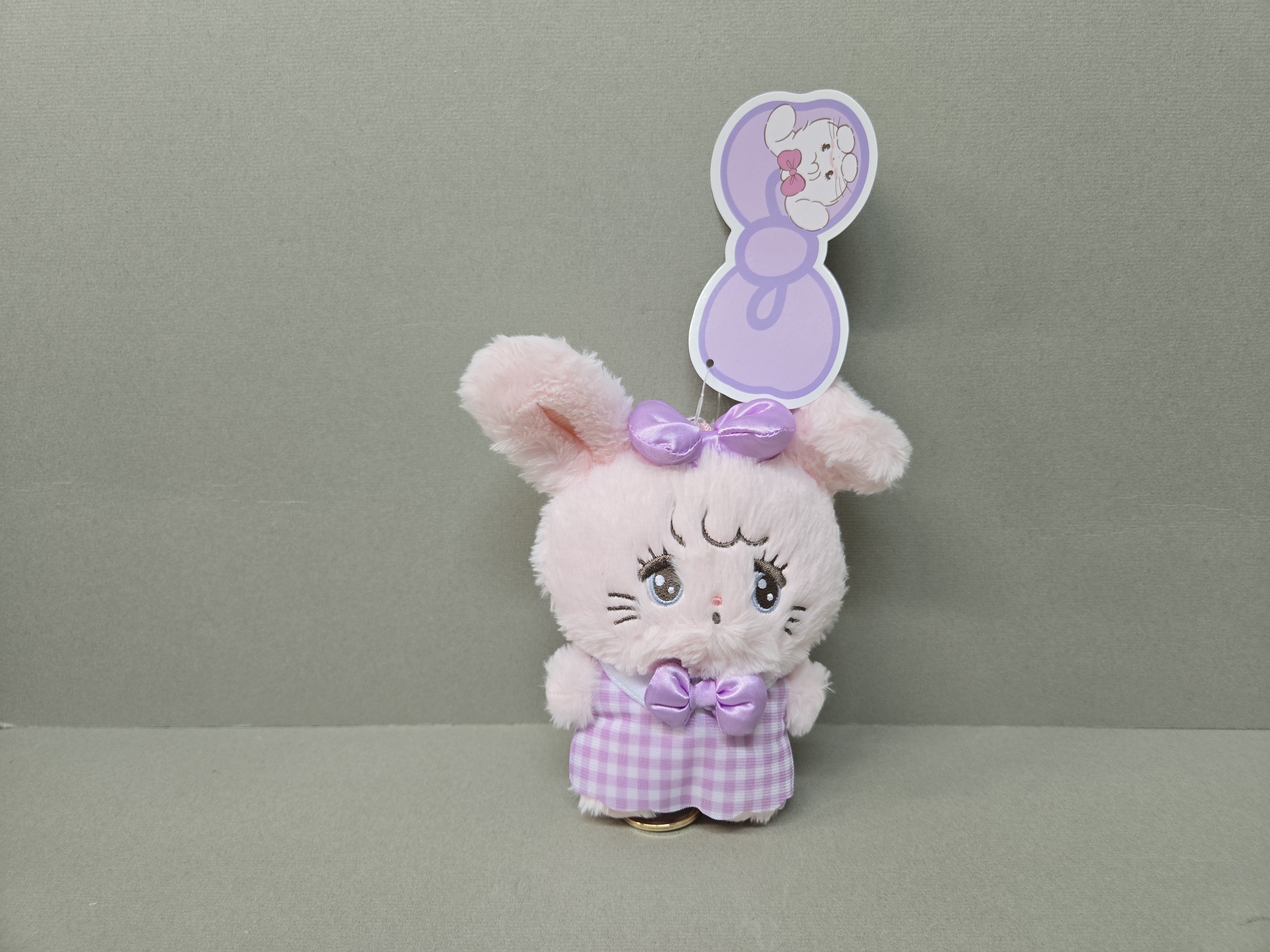 粉紅色兔子可伸長匙扣掛飾