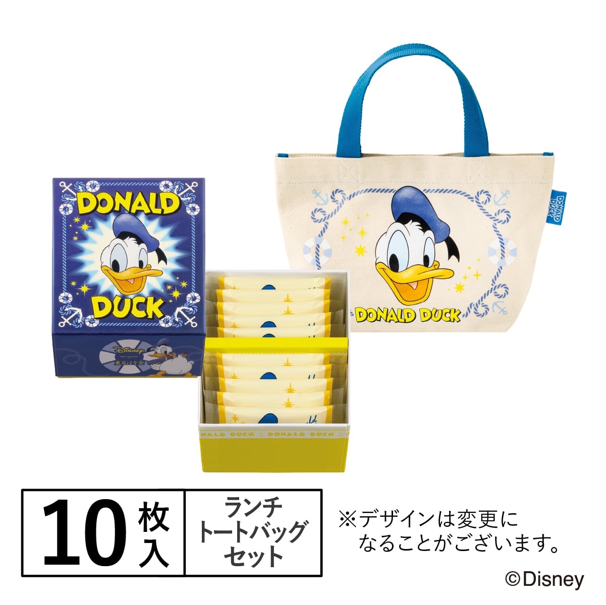 🌸 【預訂】Donald 白朱古力夾心餅Tote Bag Set (10入) - Tokyo Banana x Donald Duck, Chip & Dale