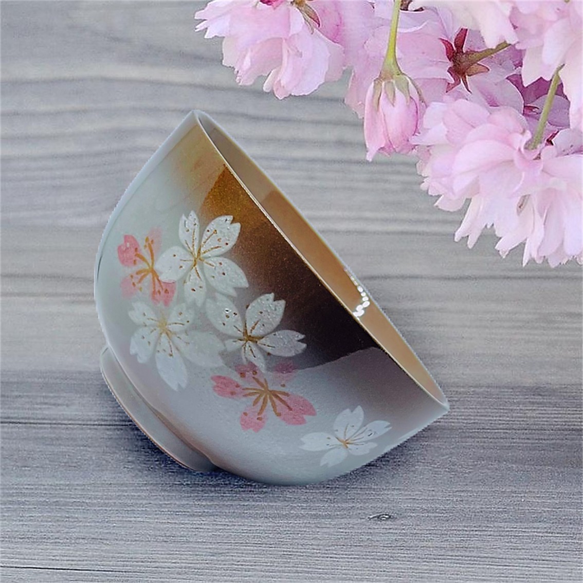 【日本製】美濃燒陶瓷平安櫻京煎茶杯 (160ml)