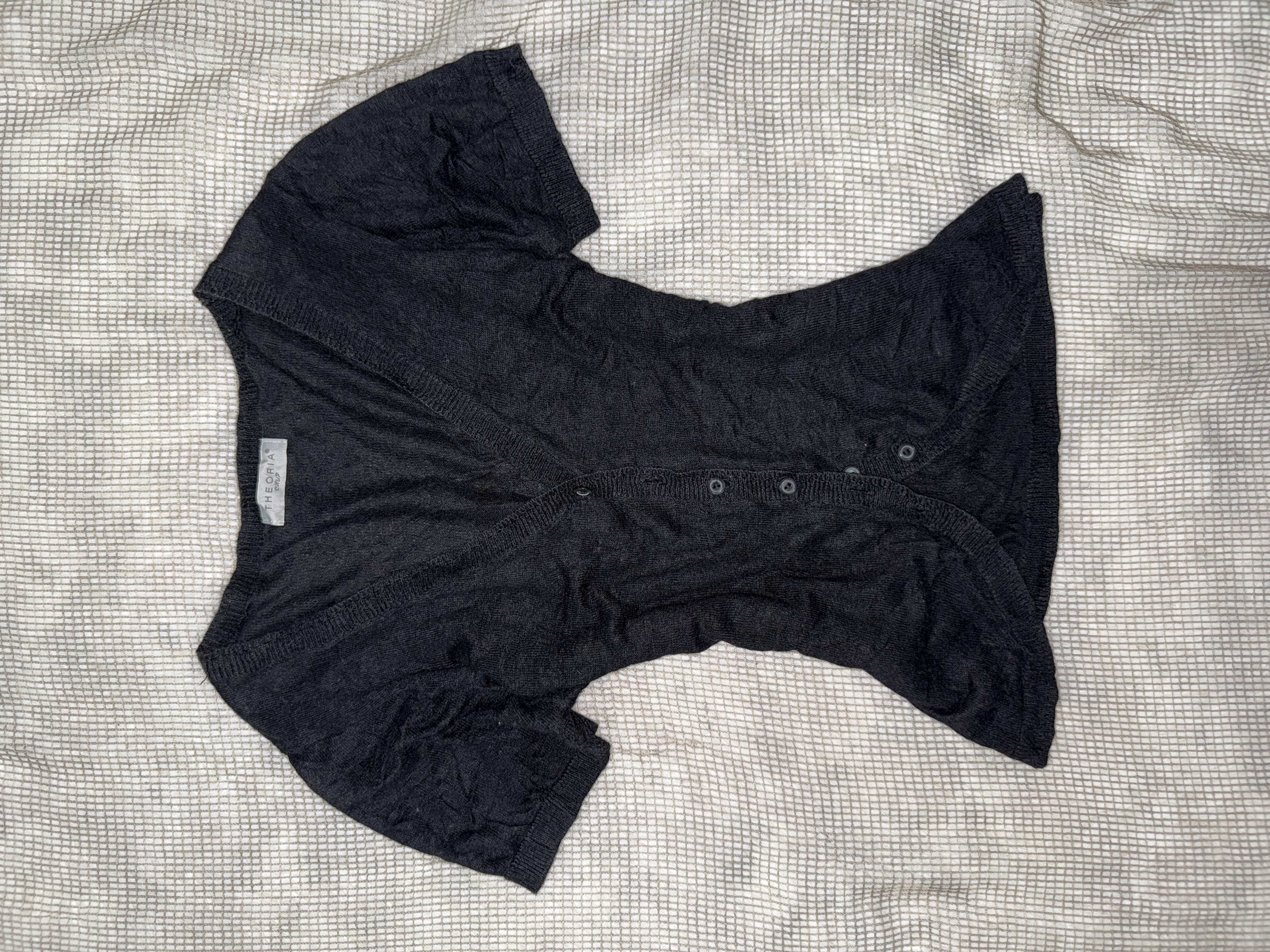 [On Sale]Black Knitted Button Cardigan 
