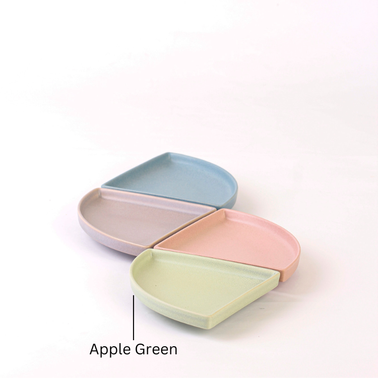 ANELLO TMK01 Series Quarter Side Ceramic Stacking Plate 13cm x 18cm