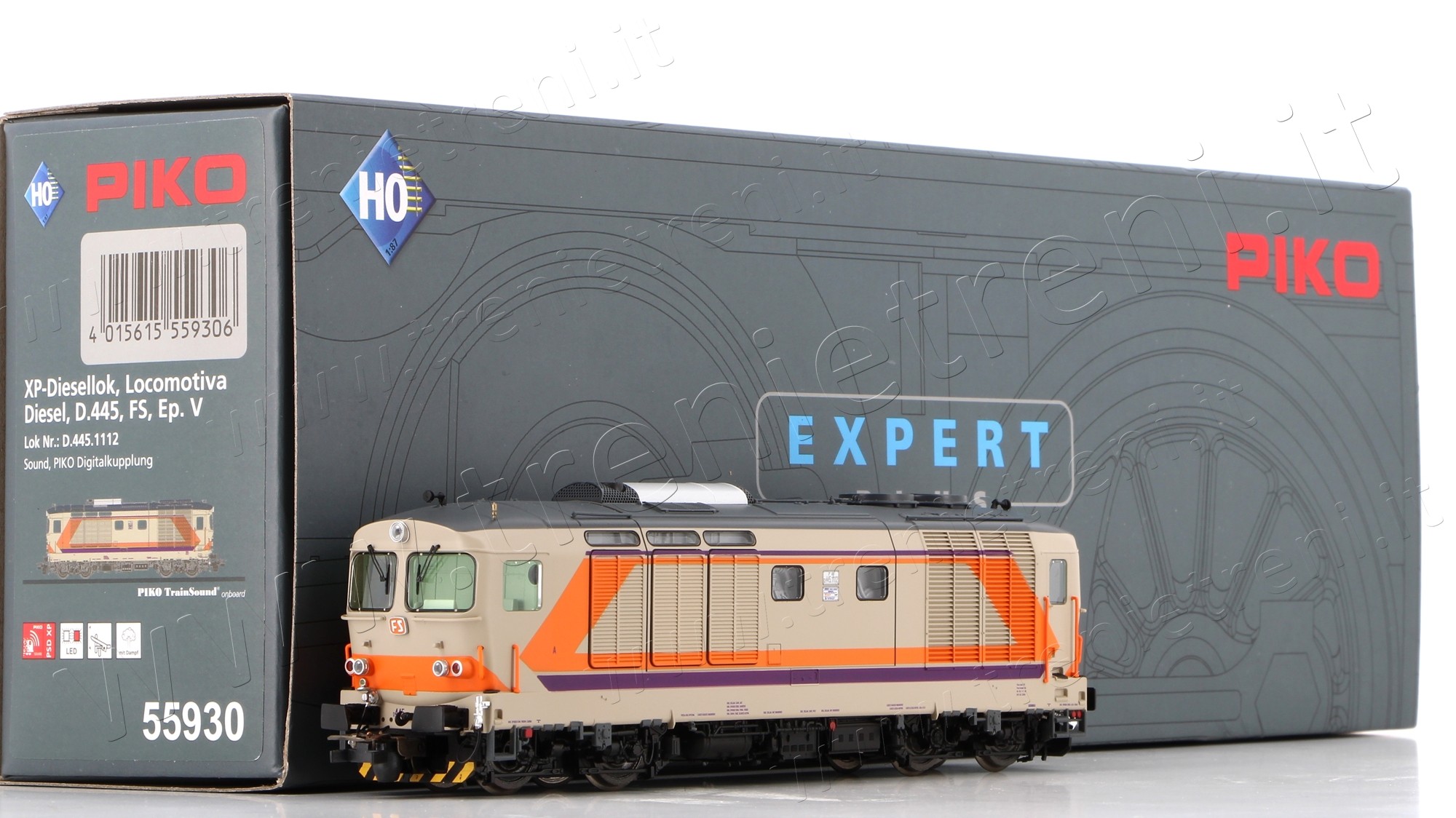 Diesel locomotive D.445 FS Era Piko HO Expert DCC Sound Smoke version