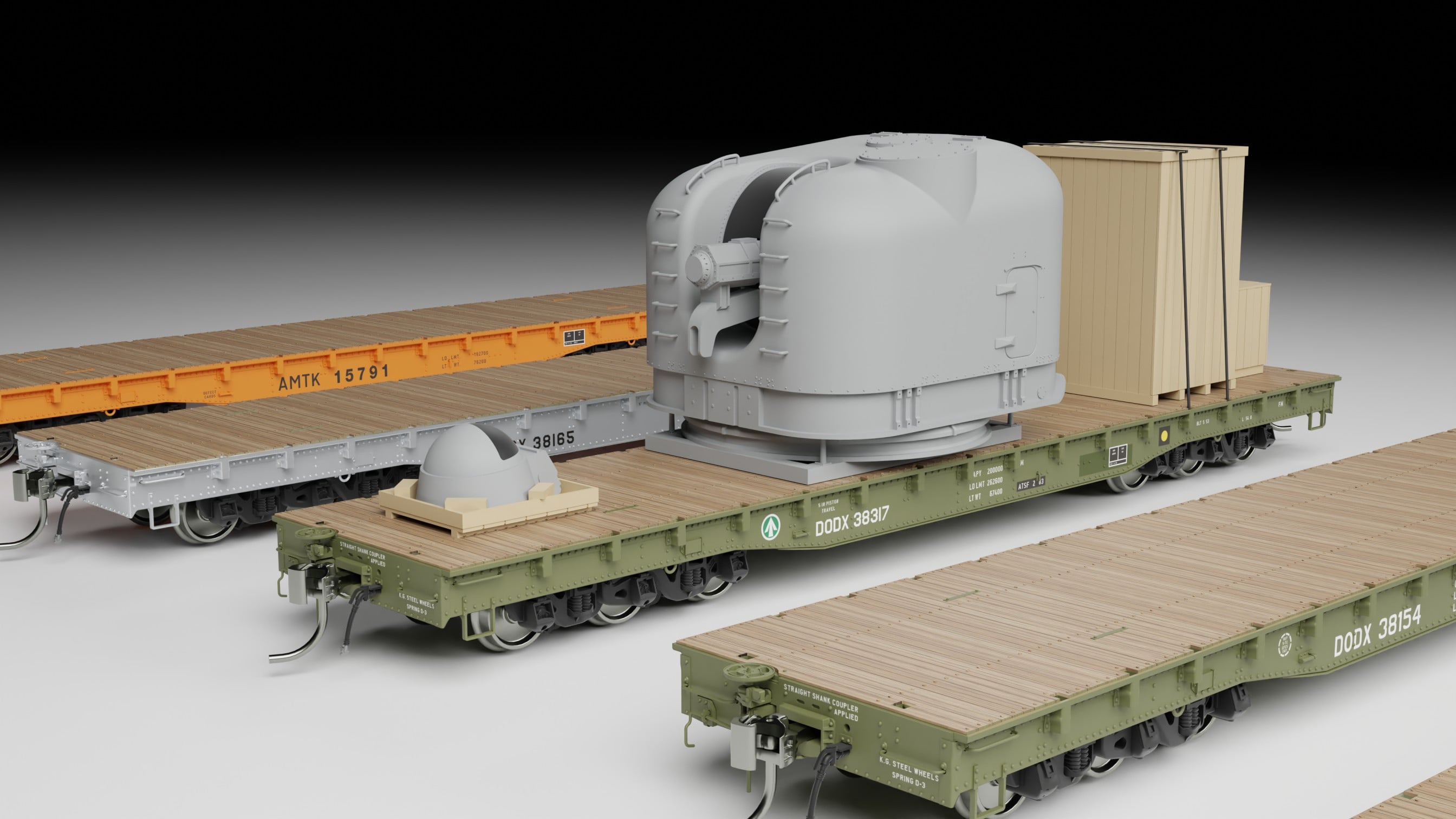 Rapido US Army HO MK-42 5 Inch Naval Turret Grey