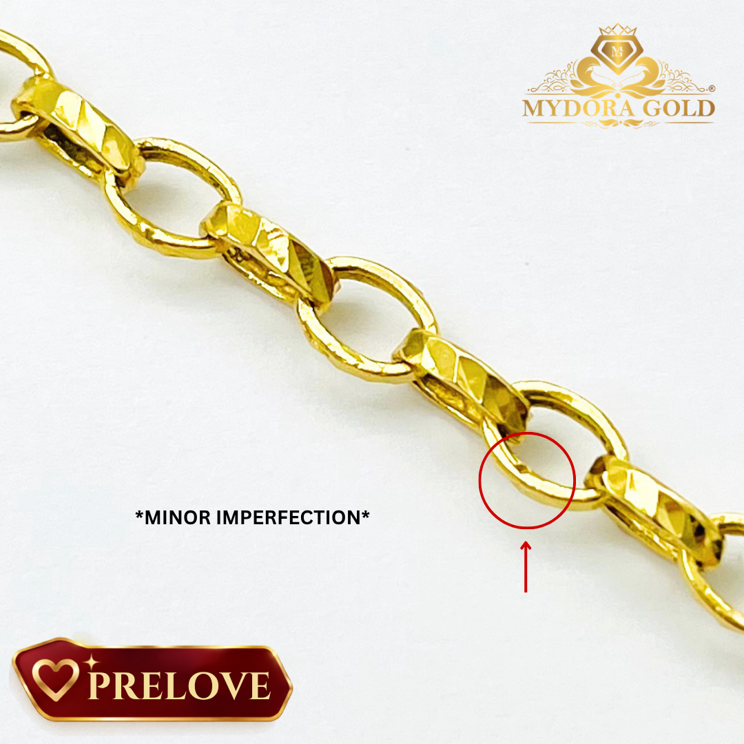 PRE-LOVE: Rantai Tangan Oval Candy Chain l EMAS 916/22K