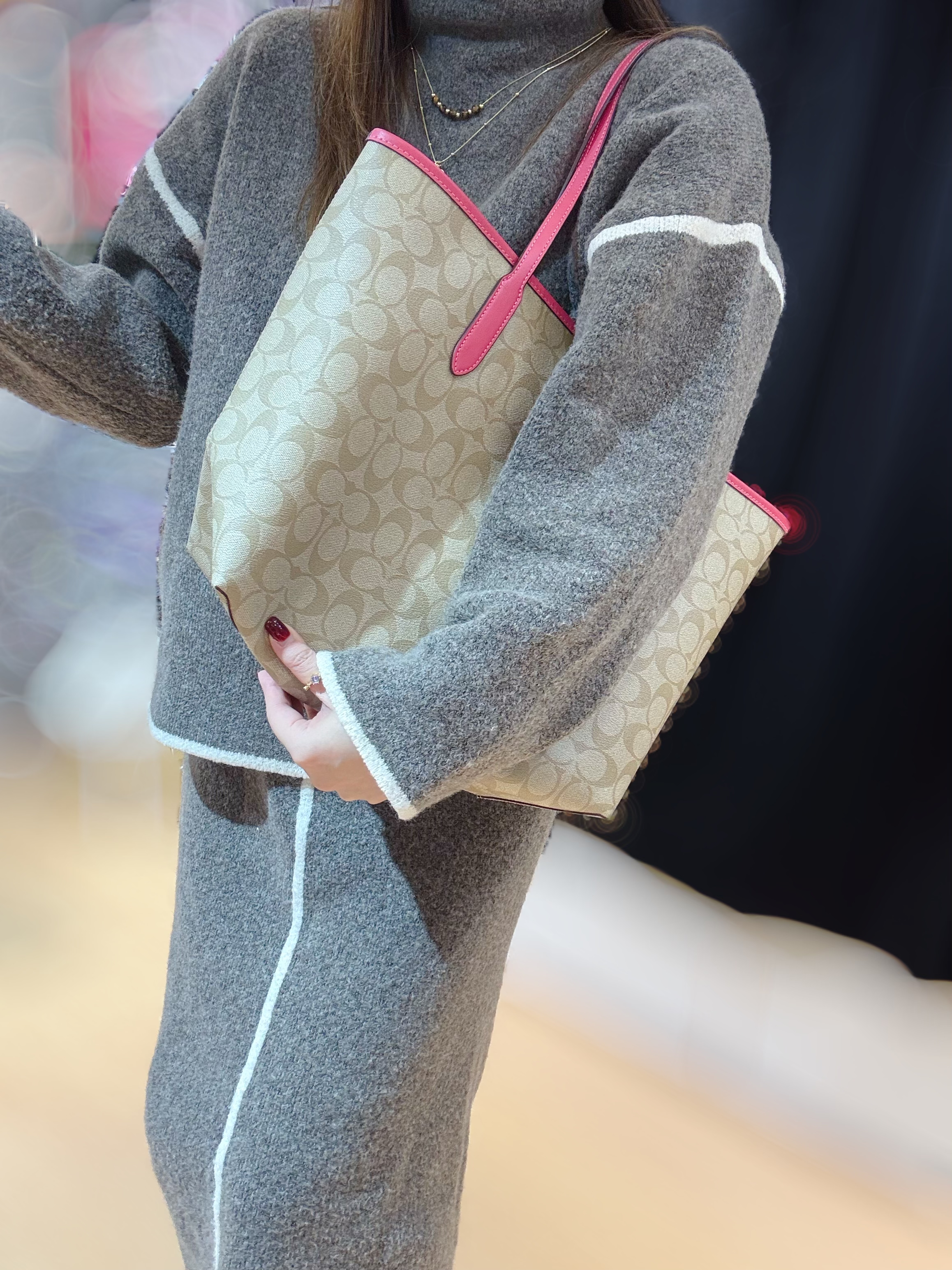 Coach City tote white/m/fuxia