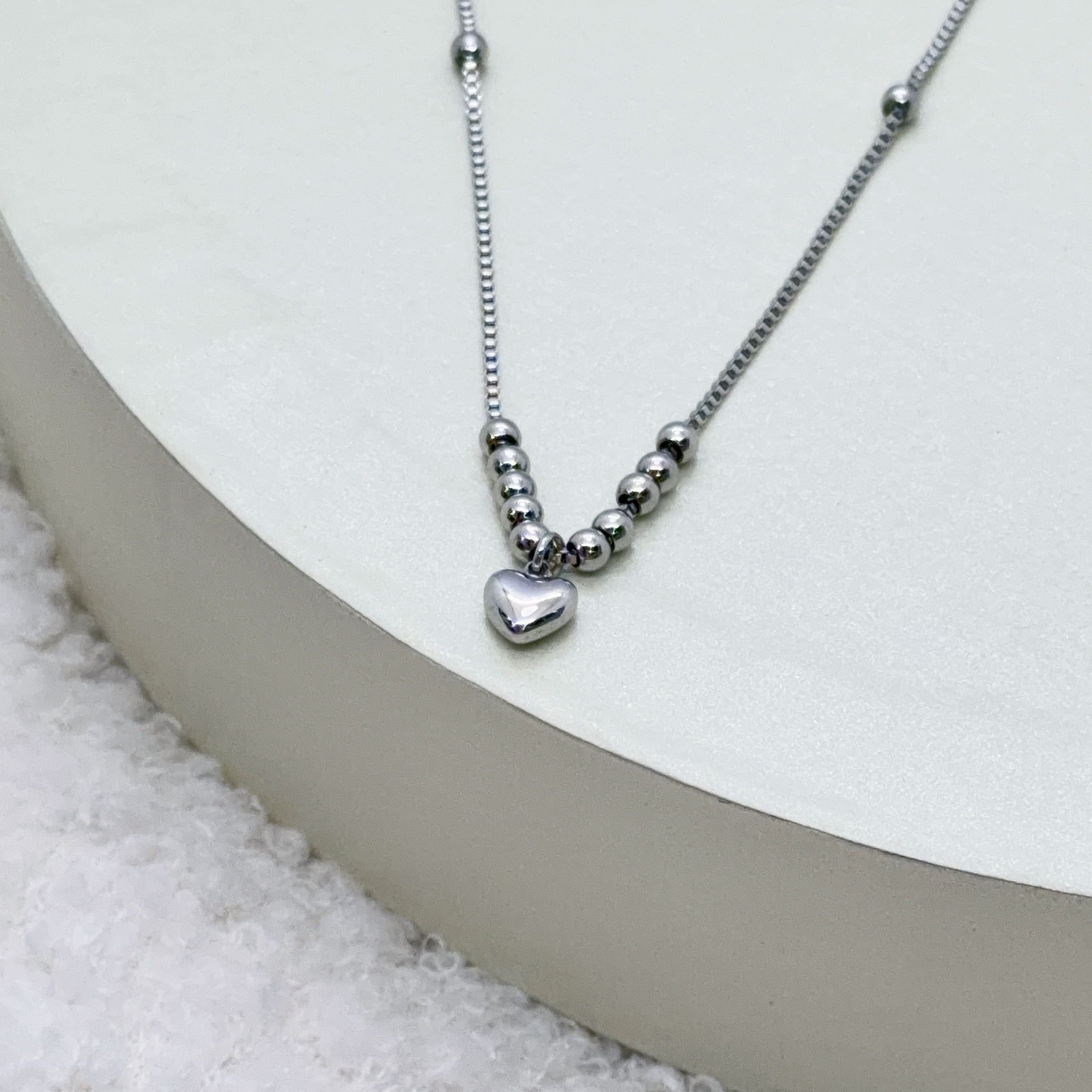 垂吊心心項鍊 (316L Stainless Steel) 「低敏、防水、保色」