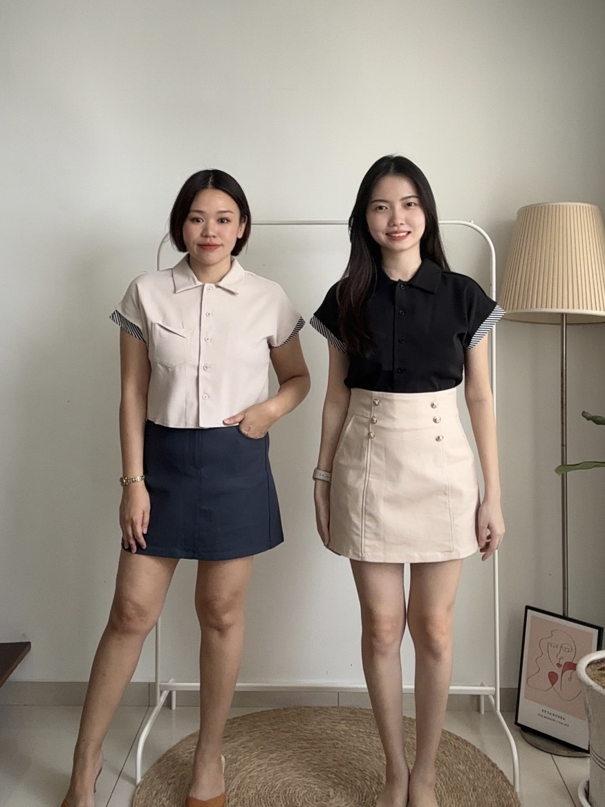 T4089 Butterfly Sleeve Crop Shirt - 3 Colors