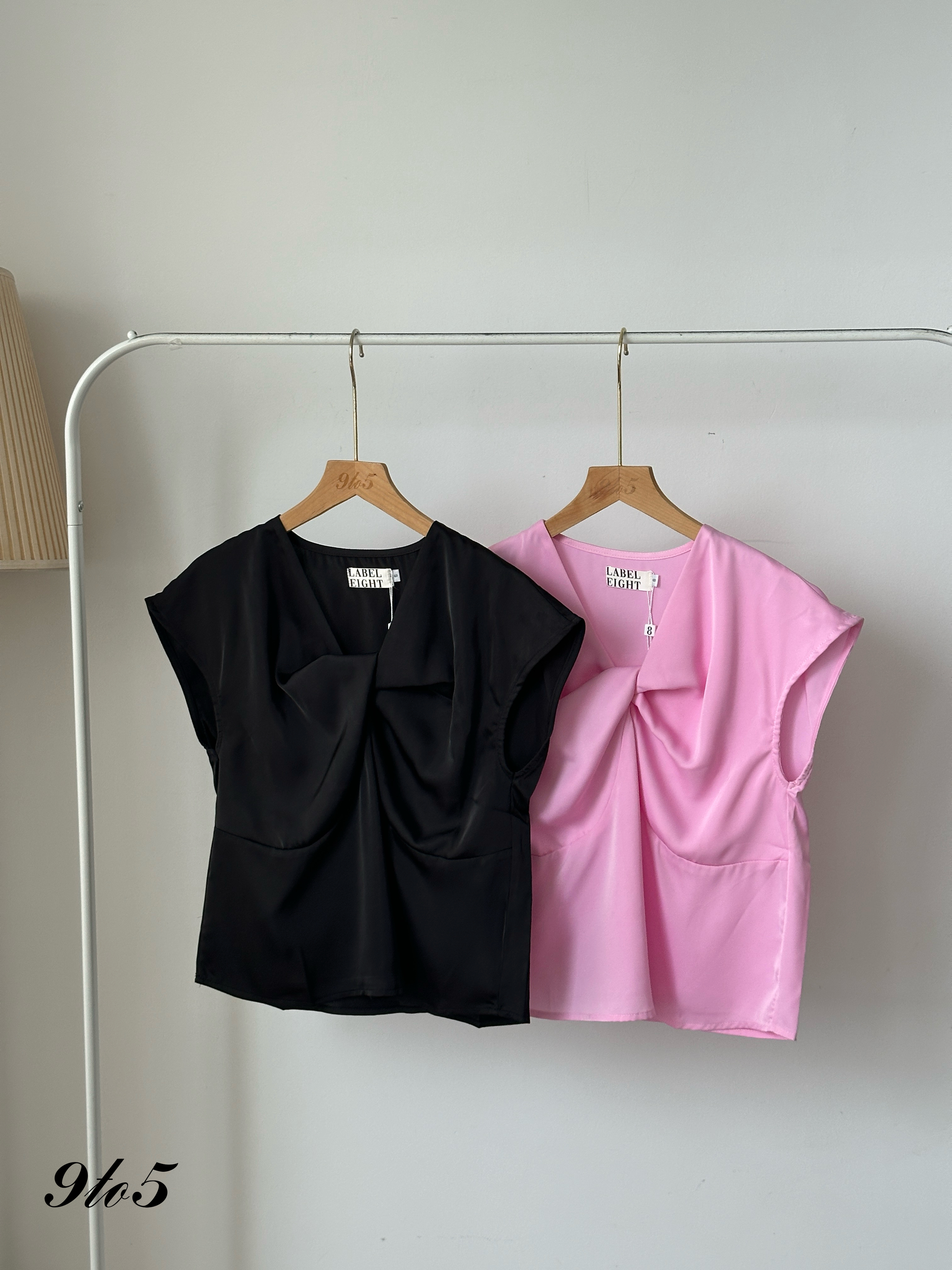 T3994 Cape Sleeve Ruched Top - 4 Colors 